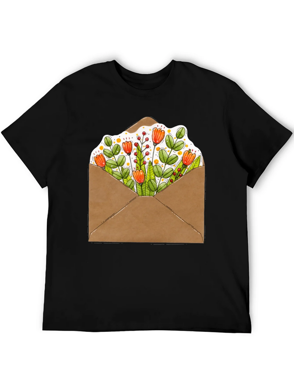 Floral Envelope Graphic Tee - Trendy Unisex T-Shirt product image 5