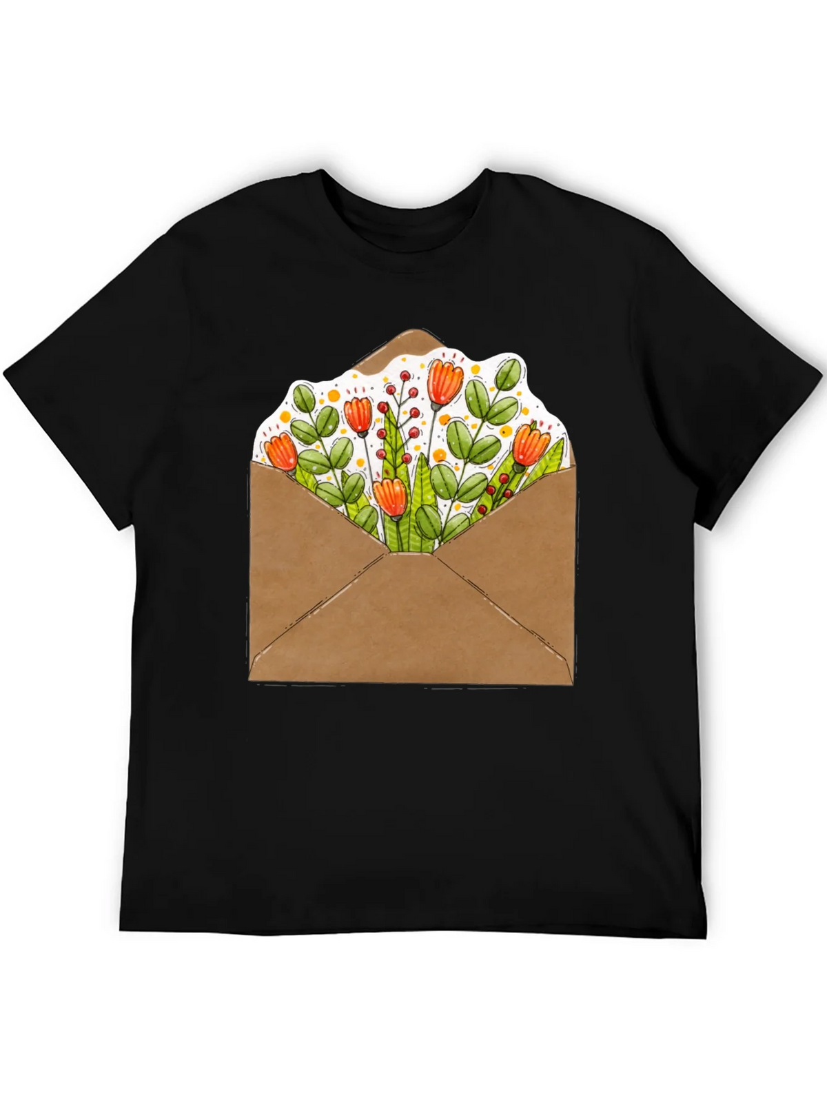 Floral Envelope Graphic Tee - Trendy Unisex T-Shirt product image 5