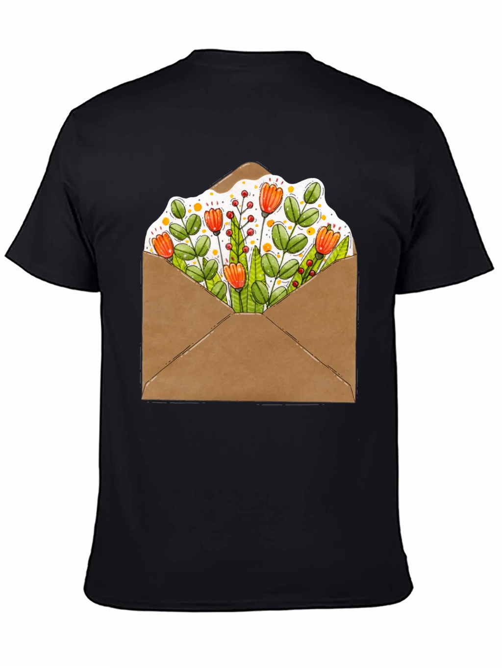 Floral Envelope Graphic Tee - Trendy Unisex T-Shirt product image 4