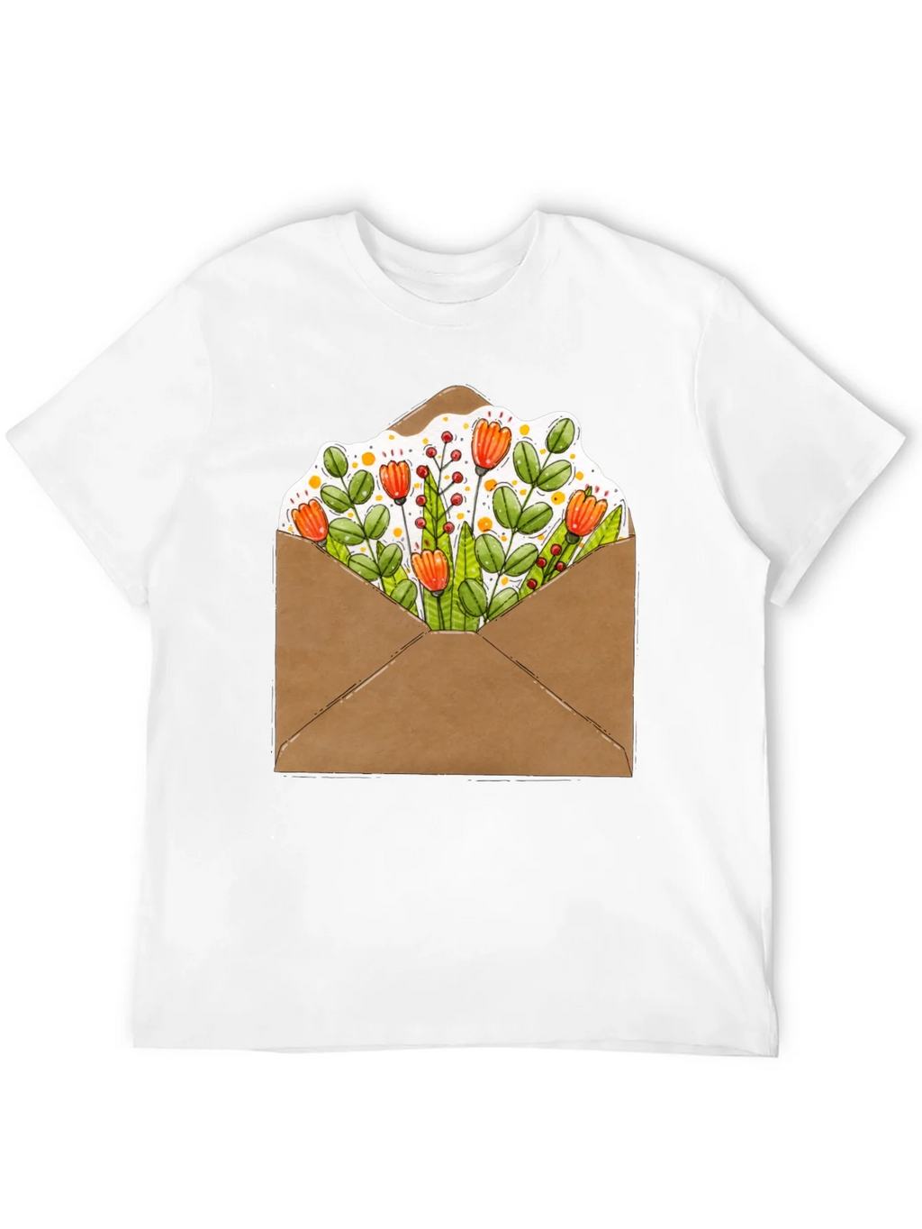 Floral Envelope Graphic Tee - Trendy Unisex T-Shirt product image 11