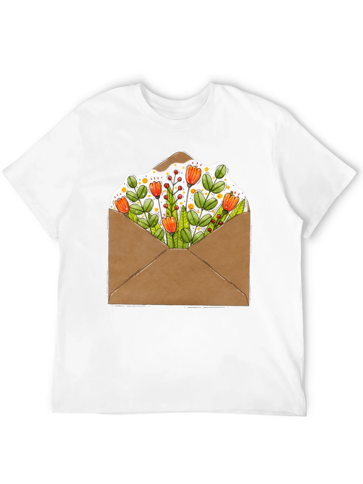 Floral Envelope Graphic Tee - Trendy Unisex T-Shirt product image 11