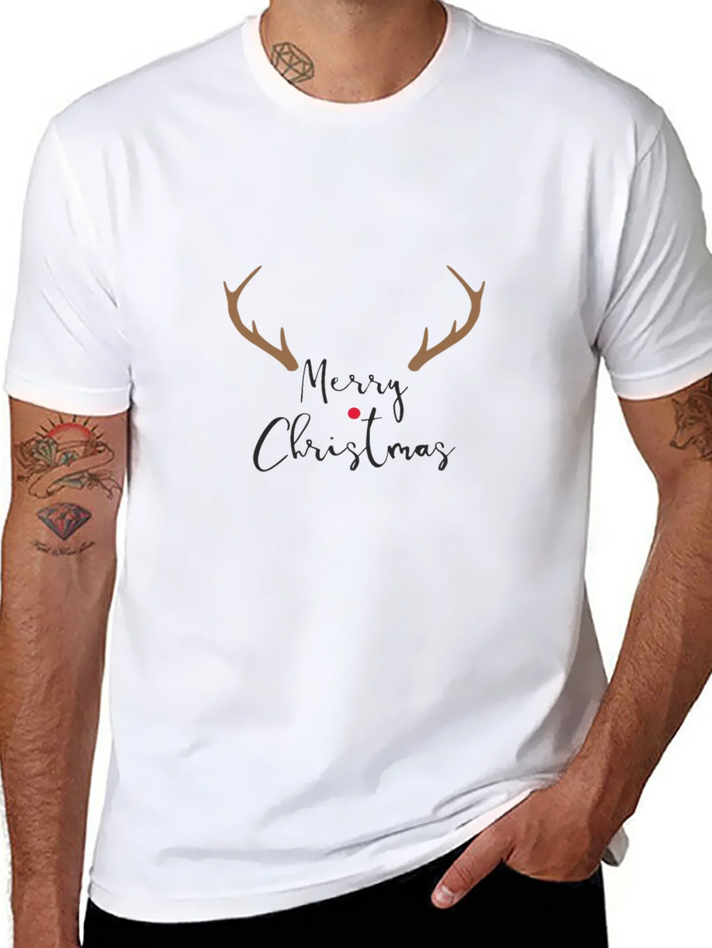 Merry Christmas Reindeer Antler T-Shirt product image 10