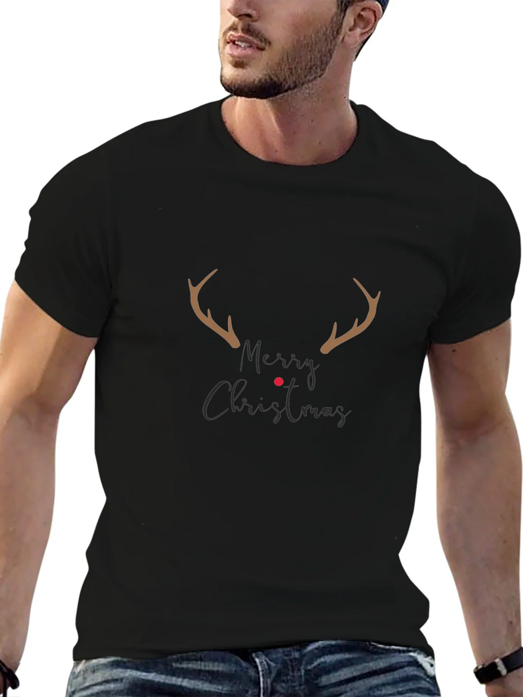 Merry Christmas Reindeer Antler T-Shirt product image 9