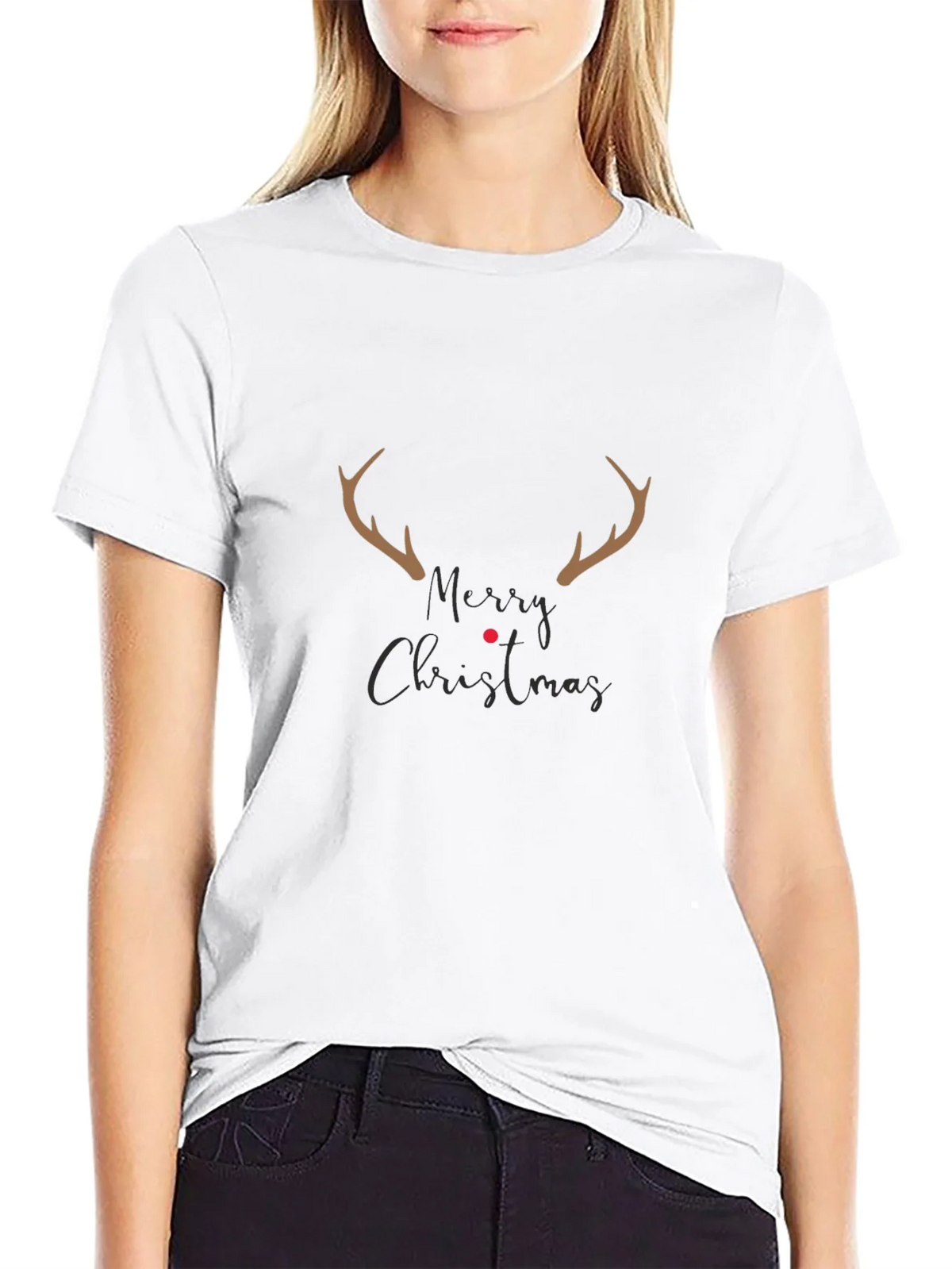 Merry Christmas Reindeer Antler T-Shirt product image 11