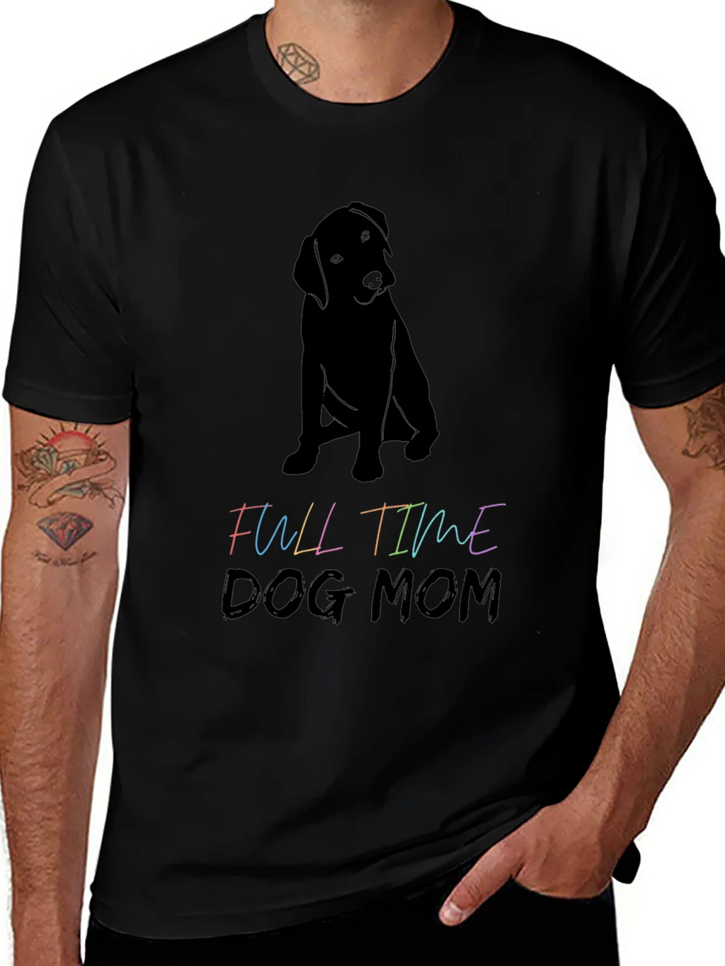 Full Time Dog Mom Graphic Tee - Black T-Shirt product image 1