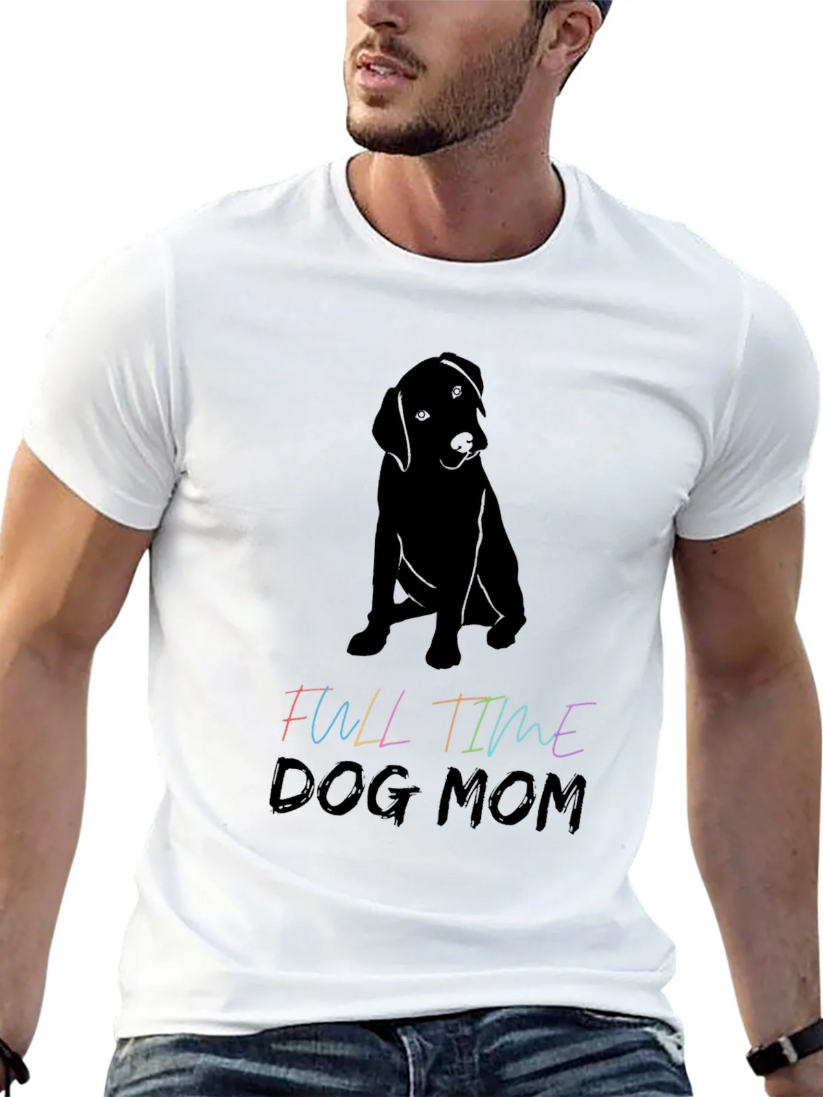 Full Time Dog Mom Graphic Tee - Black T-Shirt product image 12