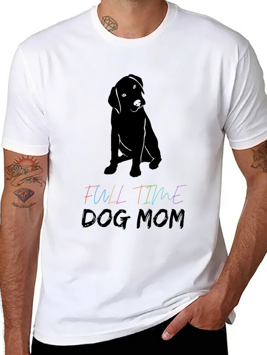 Full Time Dog Mom Graphic Tee - Black T-Shirt product image 7