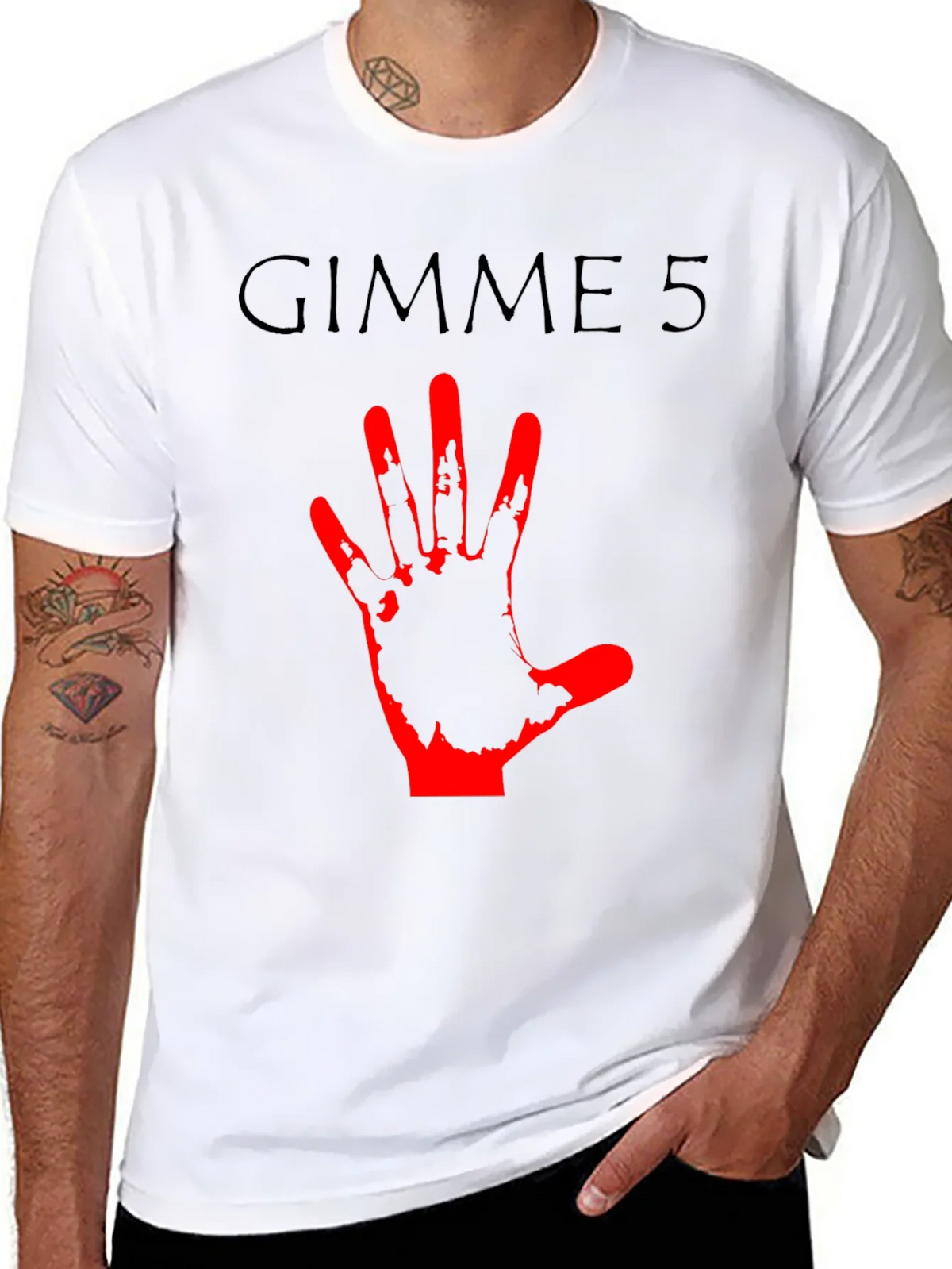 Gimme 5 Graphic Tee - Black Crew Neck T-Shirt product image 10