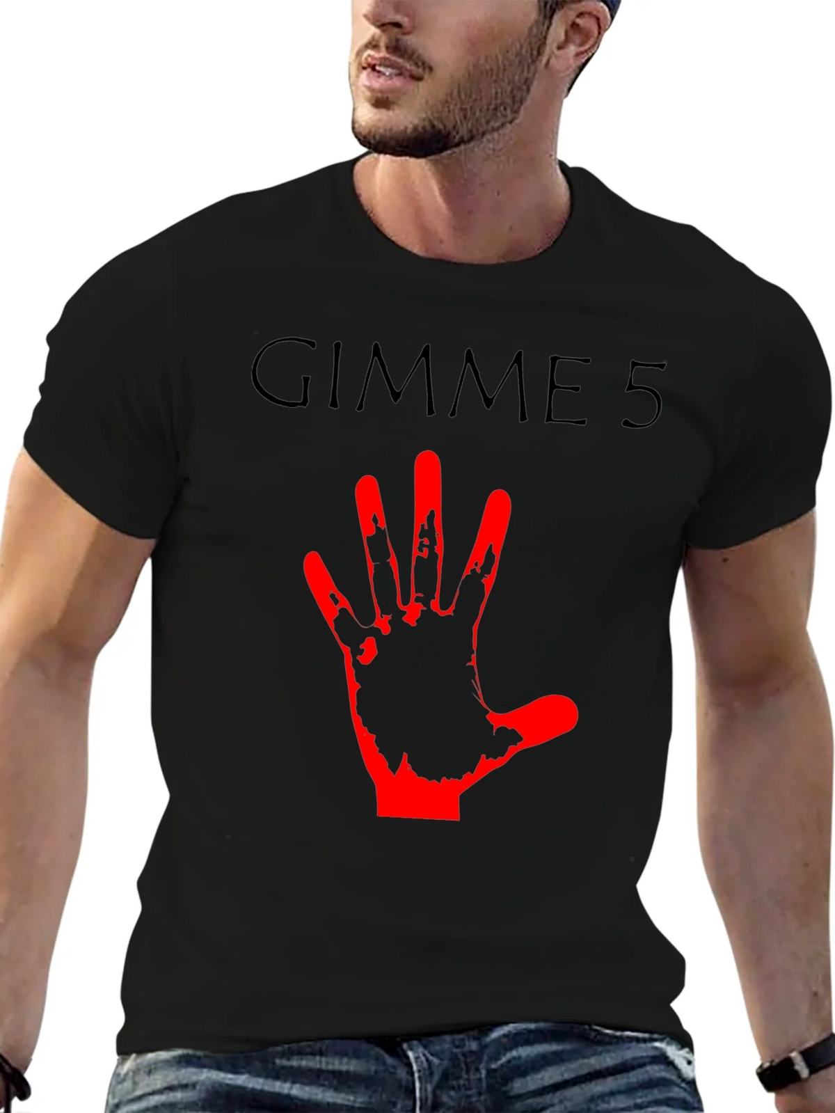 Gimme 5 Graphic Tee - Black Crew Neck T-Shirt product image 9