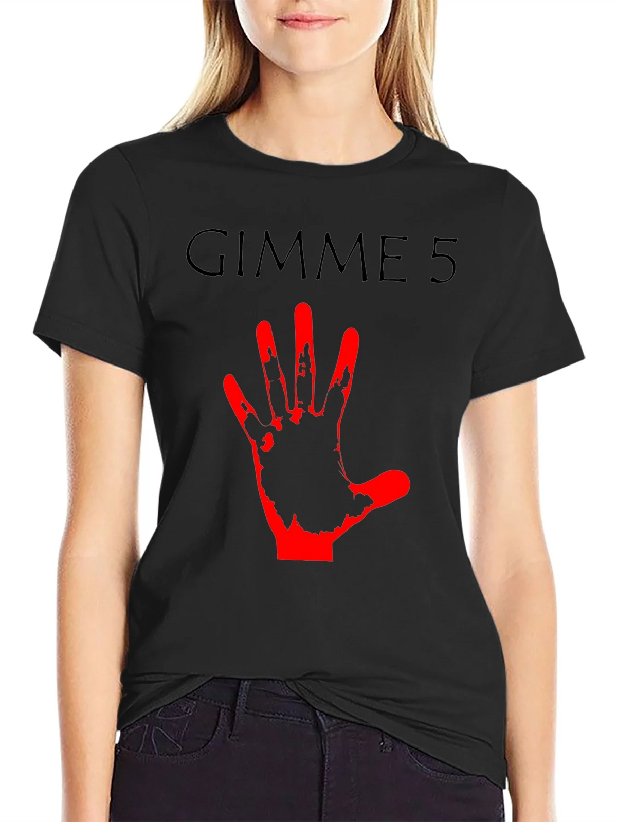Gimme 5 Graphic Tee - Black Crew Neck T-Shirt product image 5