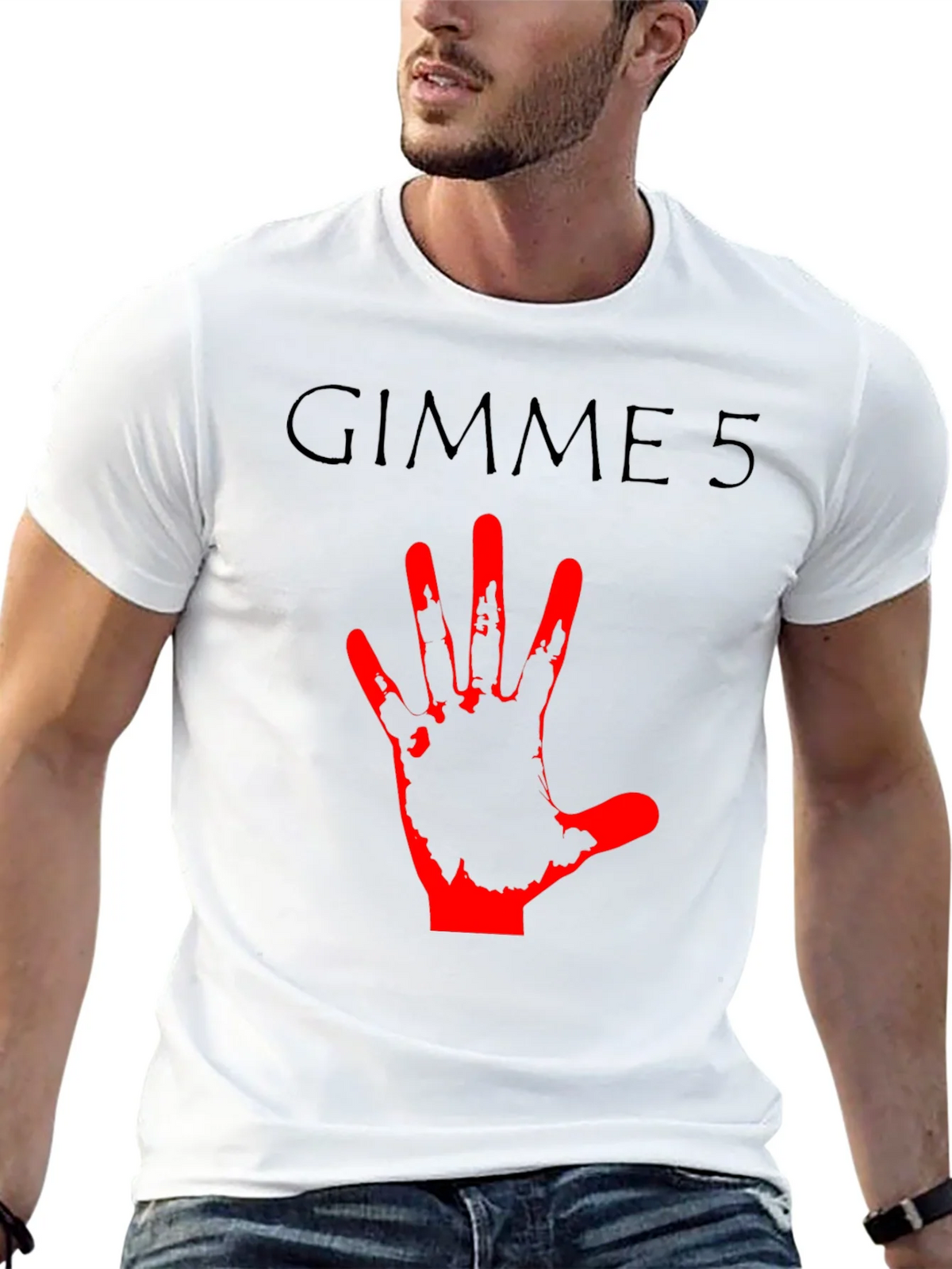 Gimme 5 Graphic Tee - Black Crew Neck T-Shirt product image 4