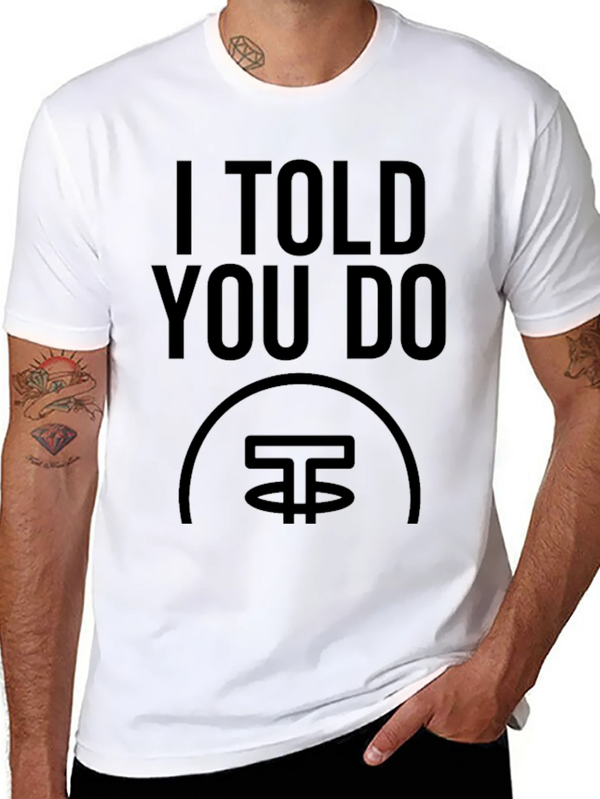 I Told You Do Crypto T-Shirt - Black product image 7