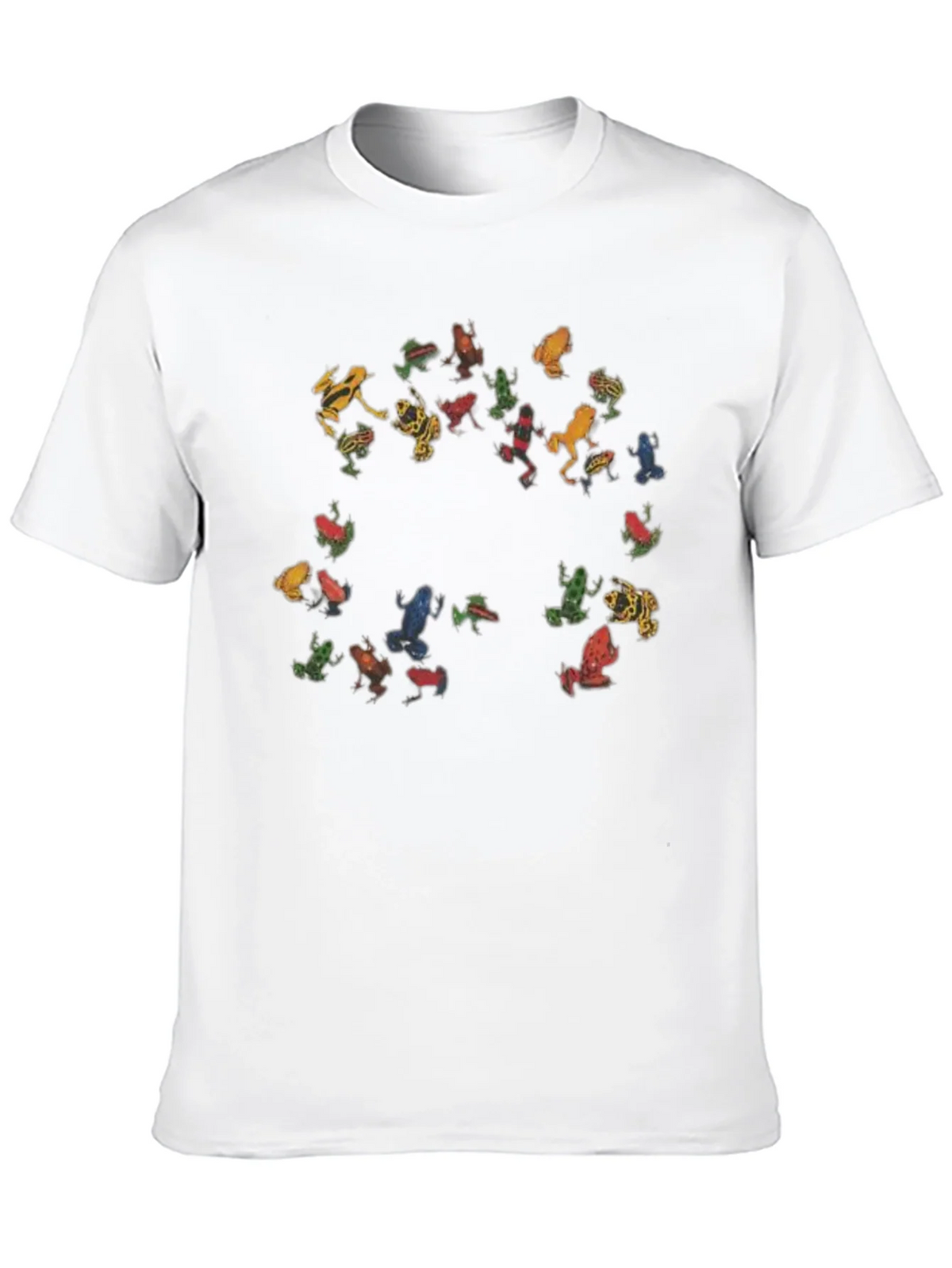 Colorful Frog Pattern Black T-Shirt product image 9