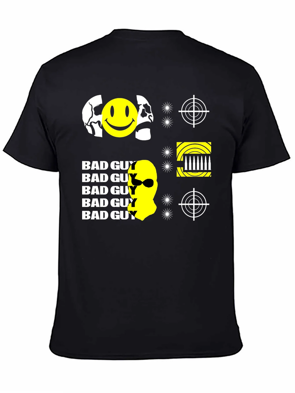Edgy Bad Guy Graphic Print Black T-Shirt product image 4