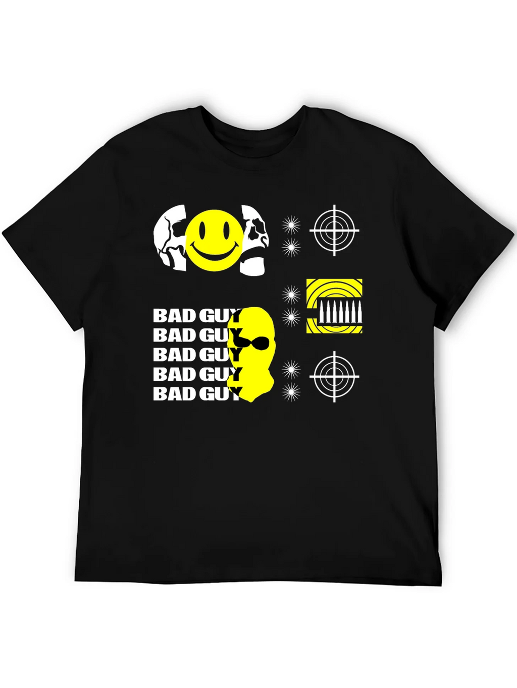 Edgy Bad Guy Graphic Print Black T-Shirt product image 5