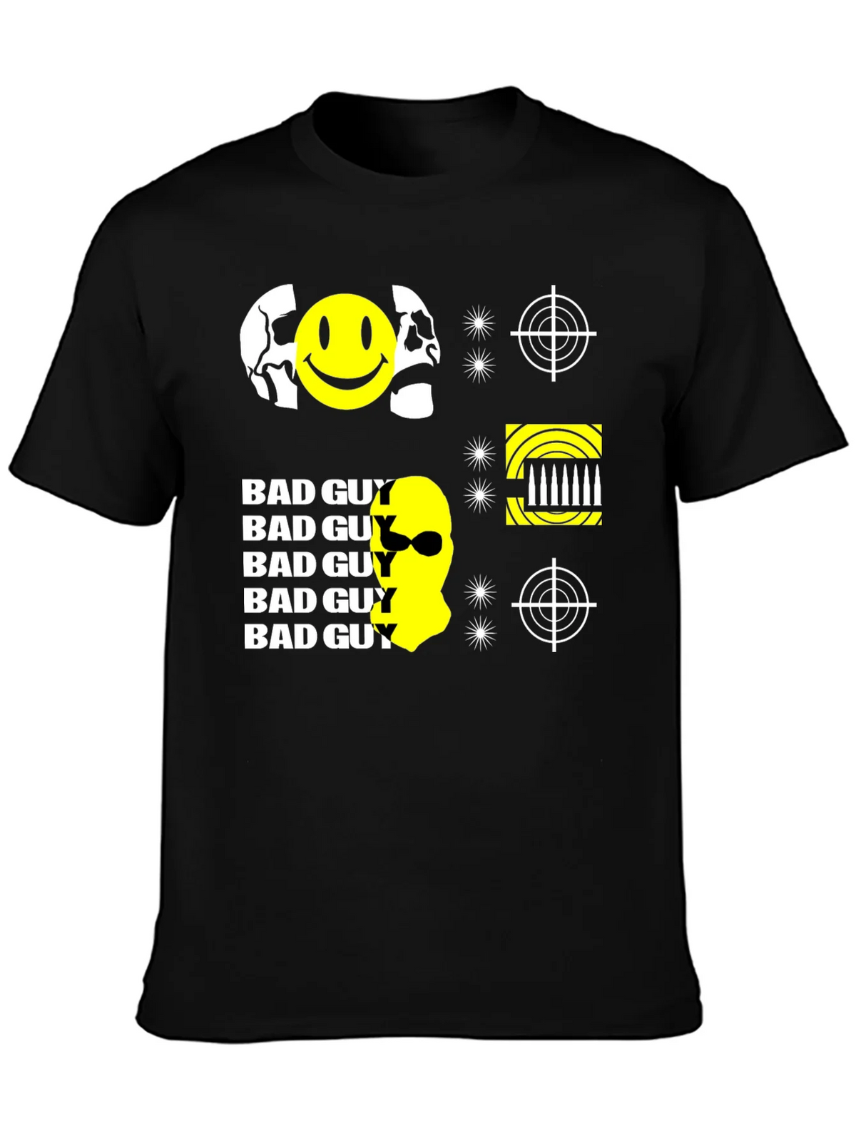 Edgy Bad Guy Graphic Print Black T-Shirt product image 3