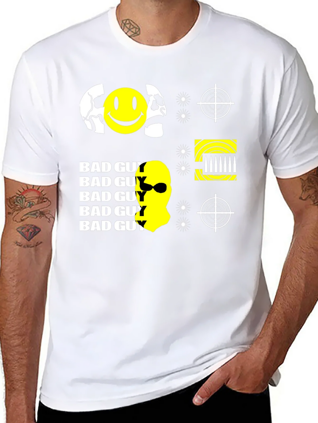 Edgy Bad Guy Graphic Print Black T-Shirt product image 7