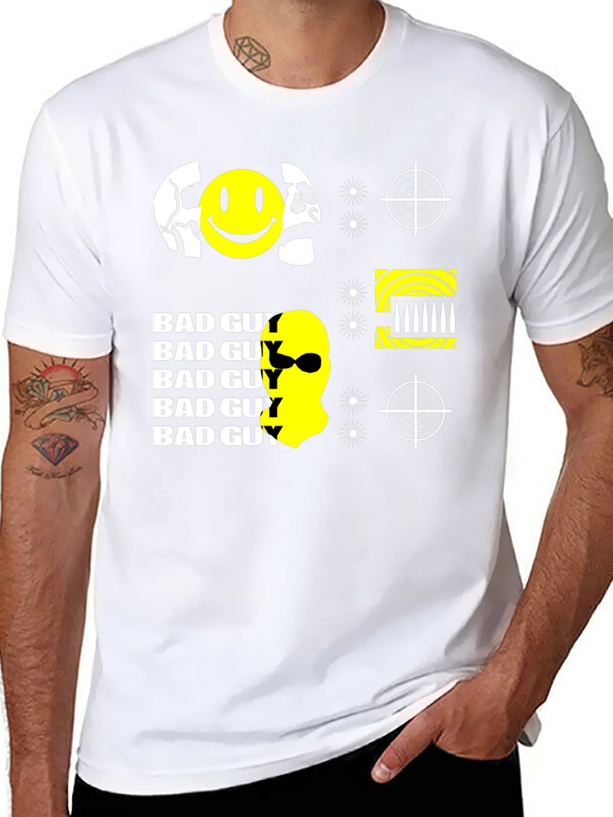 Edgy Bad Guy Graphic Print Black T-Shirt product image 7