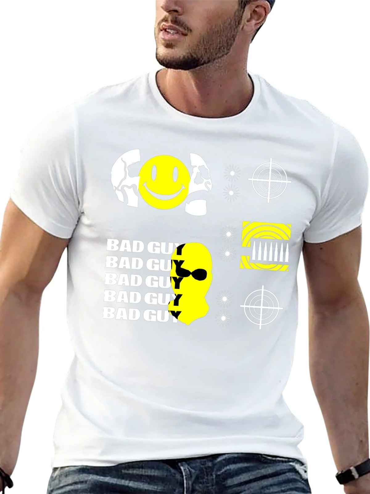 Edgy Bad Guy Graphic Print Black T-Shirt product image 12