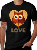 Owl Love Graphic Tee - Cute Bird Design product image 1