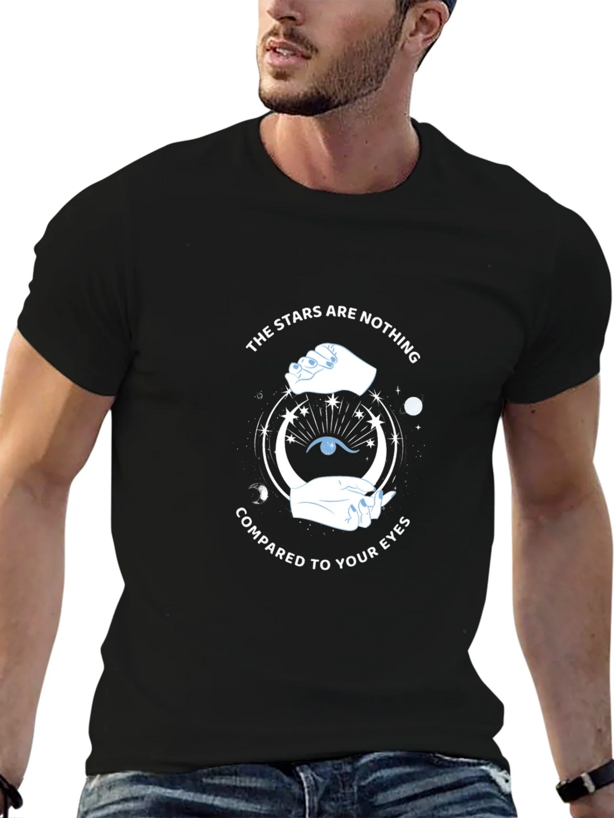 Celestial Eye Graphic Tee - Stars Compared to Your Eyes product image 6