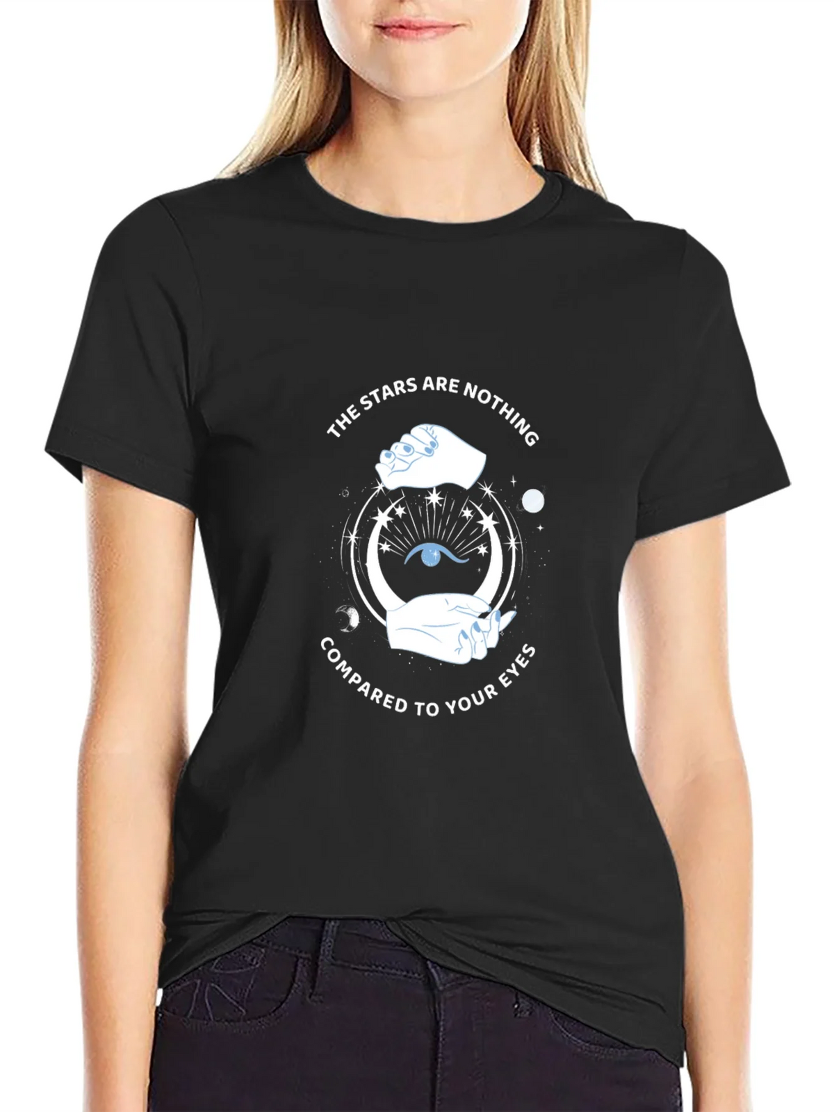 Celestial Eye Graphic Tee - Stars Compared to Your Eyes product image 2