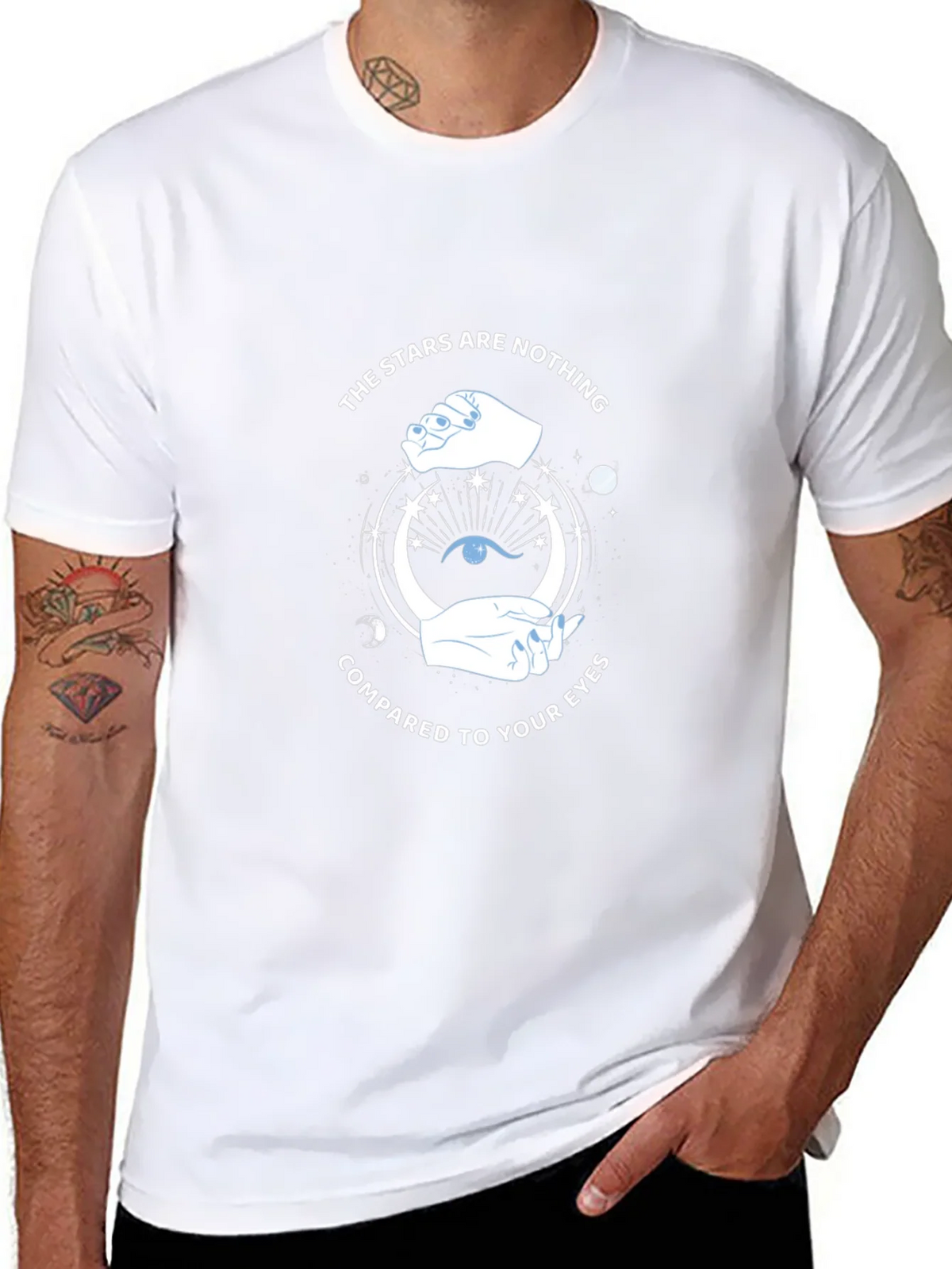 Celestial Eye Graphic Tee - Stars Compared to Your Eyes product image 7