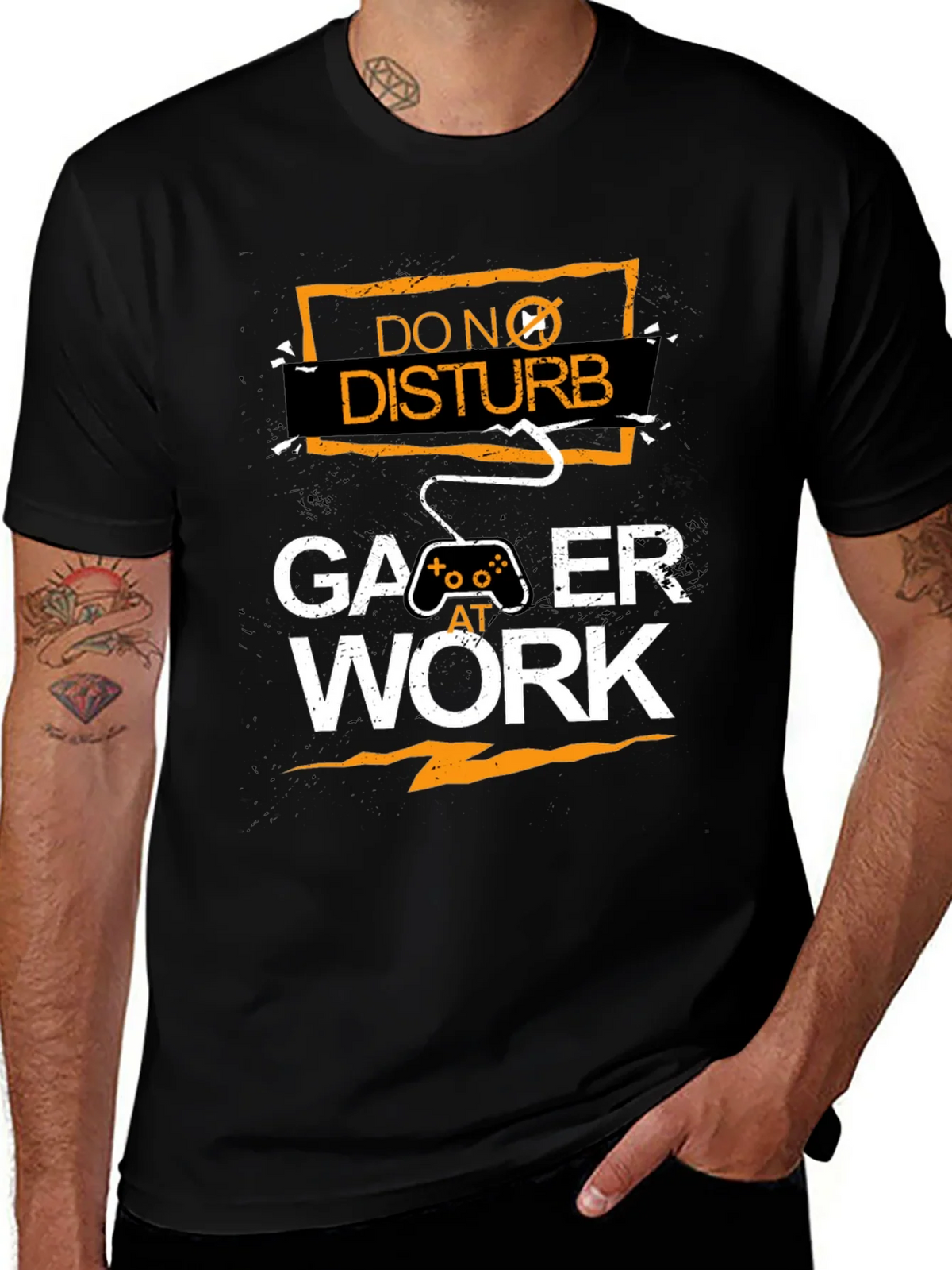 Gamer At Work Black Graphic Tee product image 1