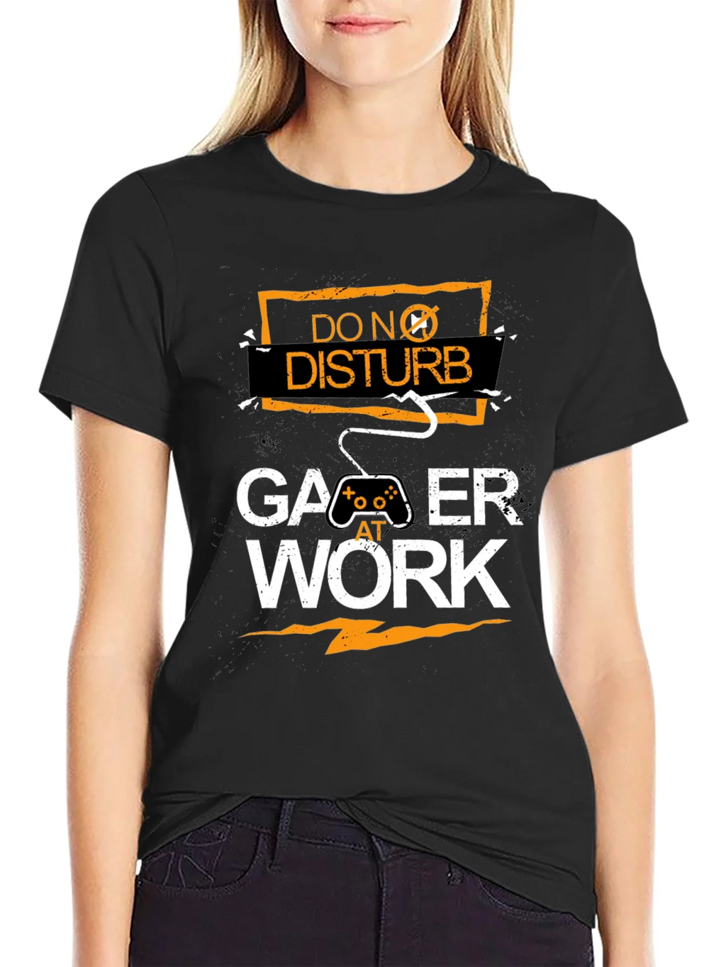 Gamer At Work Black Graphic Tee product image 2
