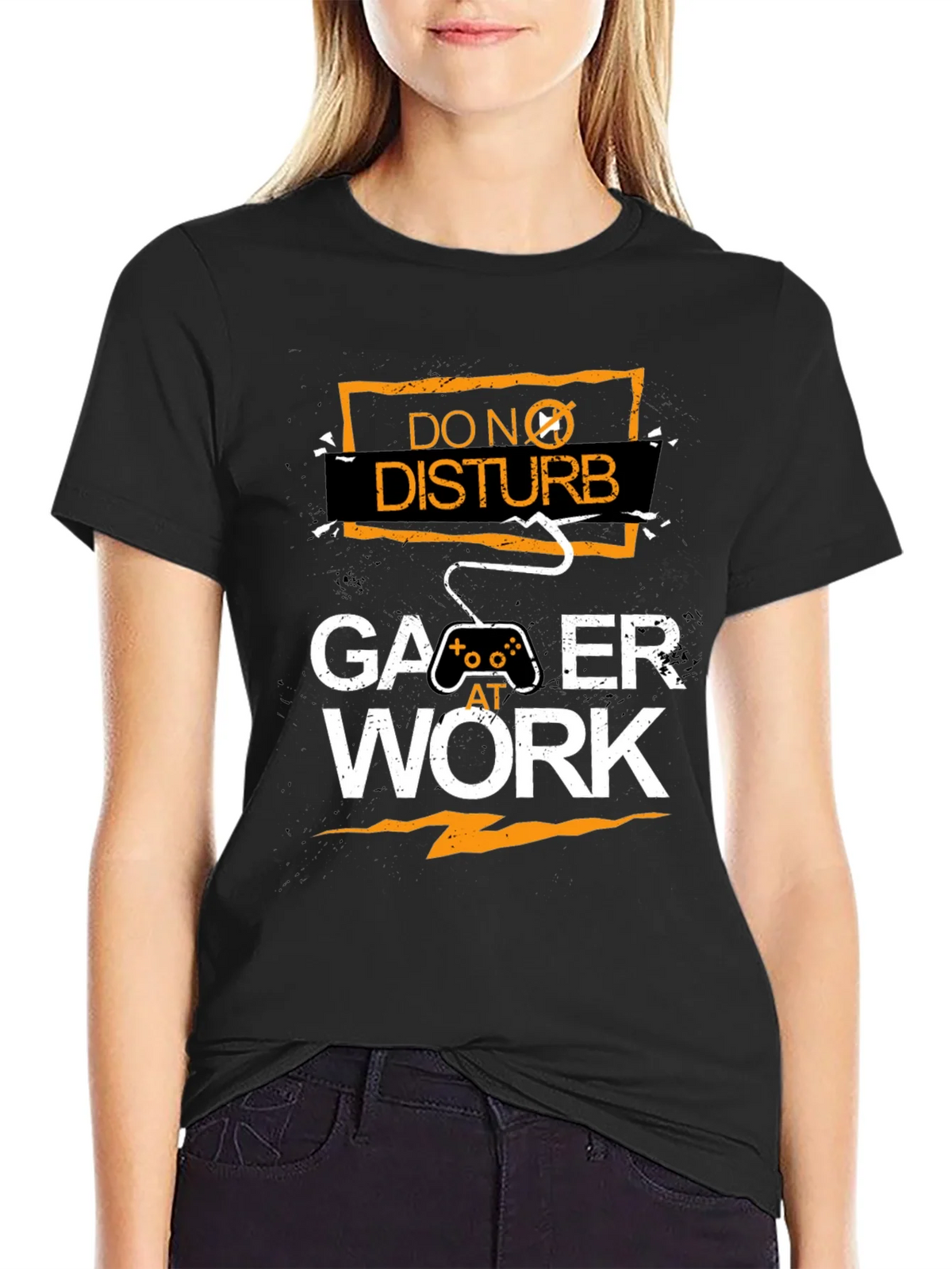 Gamer At Work Black Graphic Tee product image 2