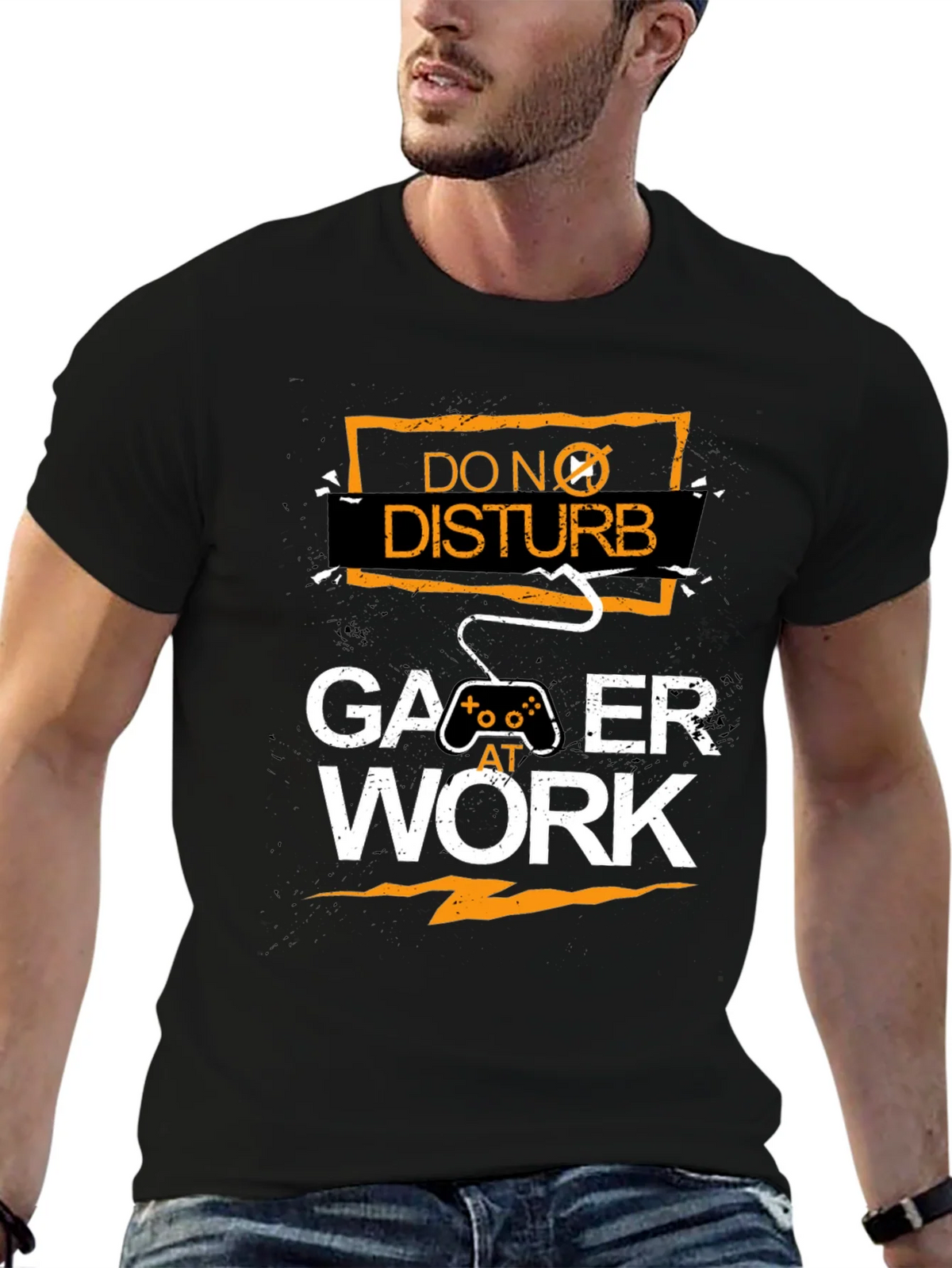 Gamer At Work Black Graphic Tee product image 6