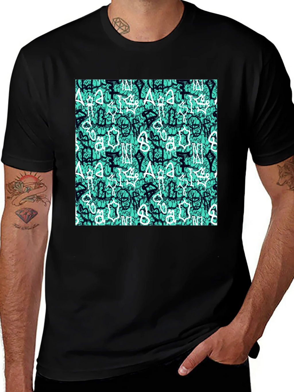 Abstract Print Black T-Shirt product image 1