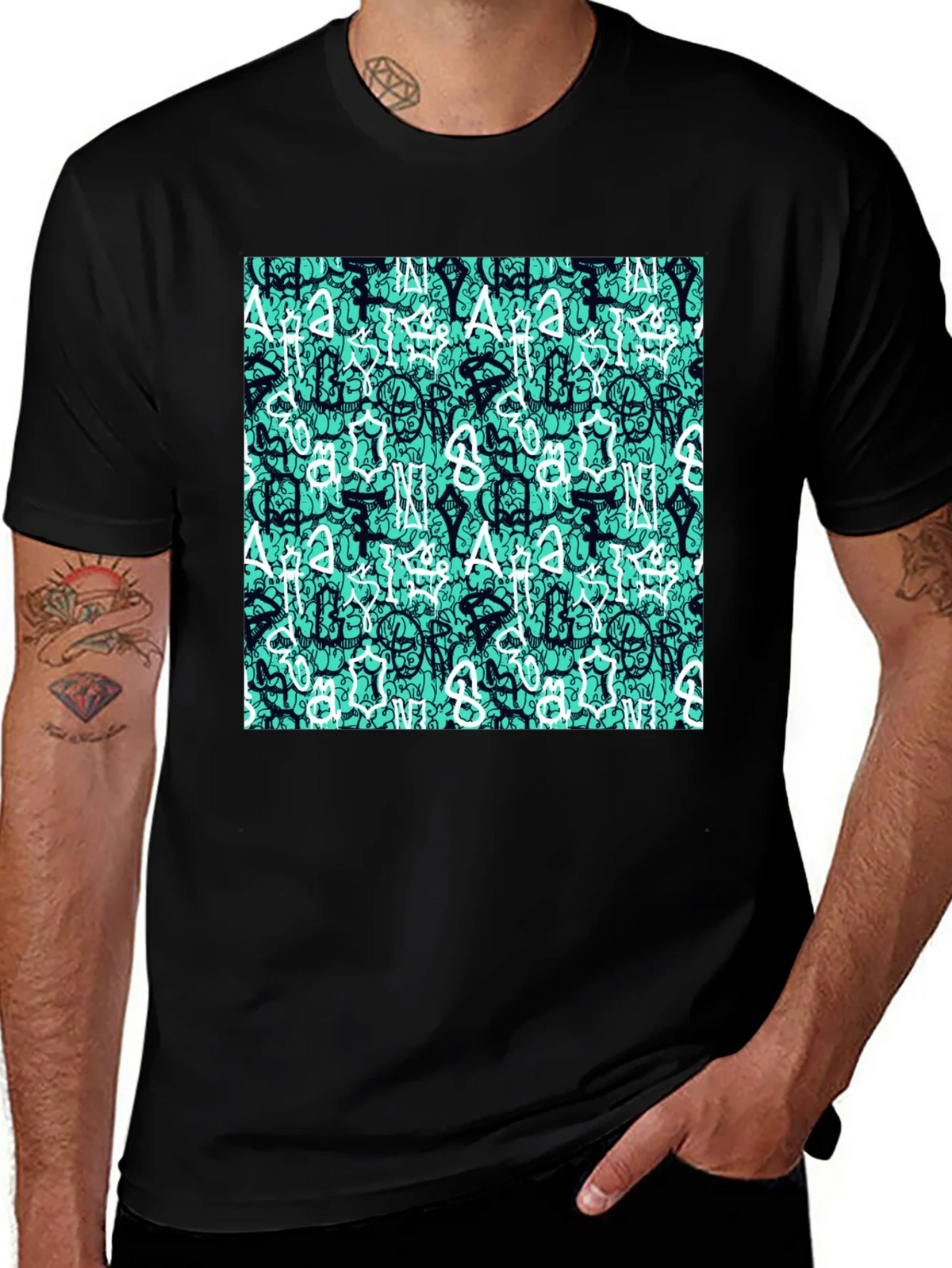 Abstract Print Black T-Shirt product image 1