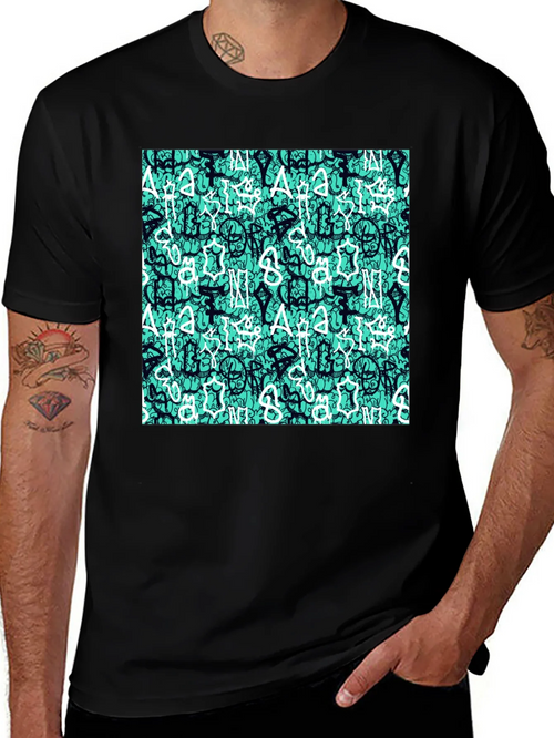 Abstract Print Black T-Shirt product image 1