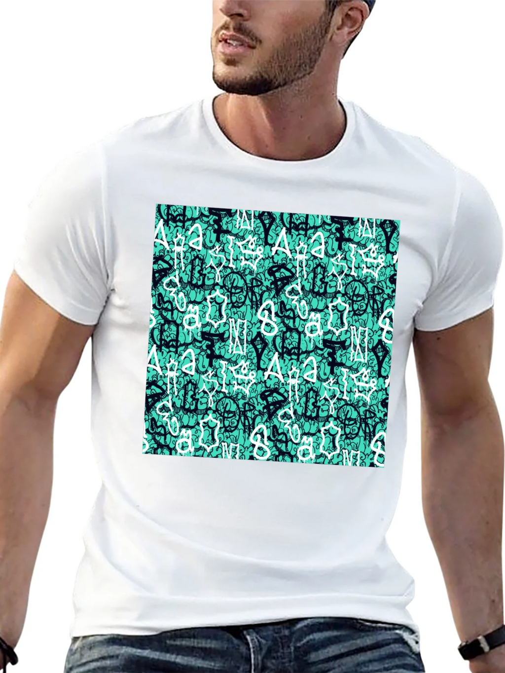 Abstract Print Black T-Shirt product image 12