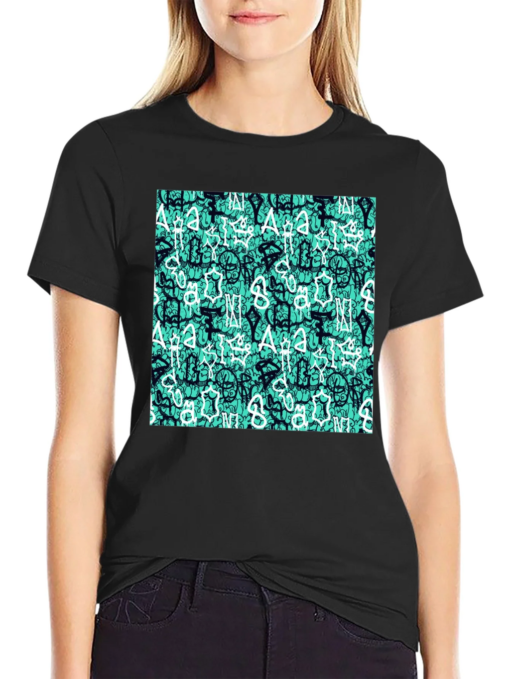 Abstract Print Black T-Shirt product image 2
