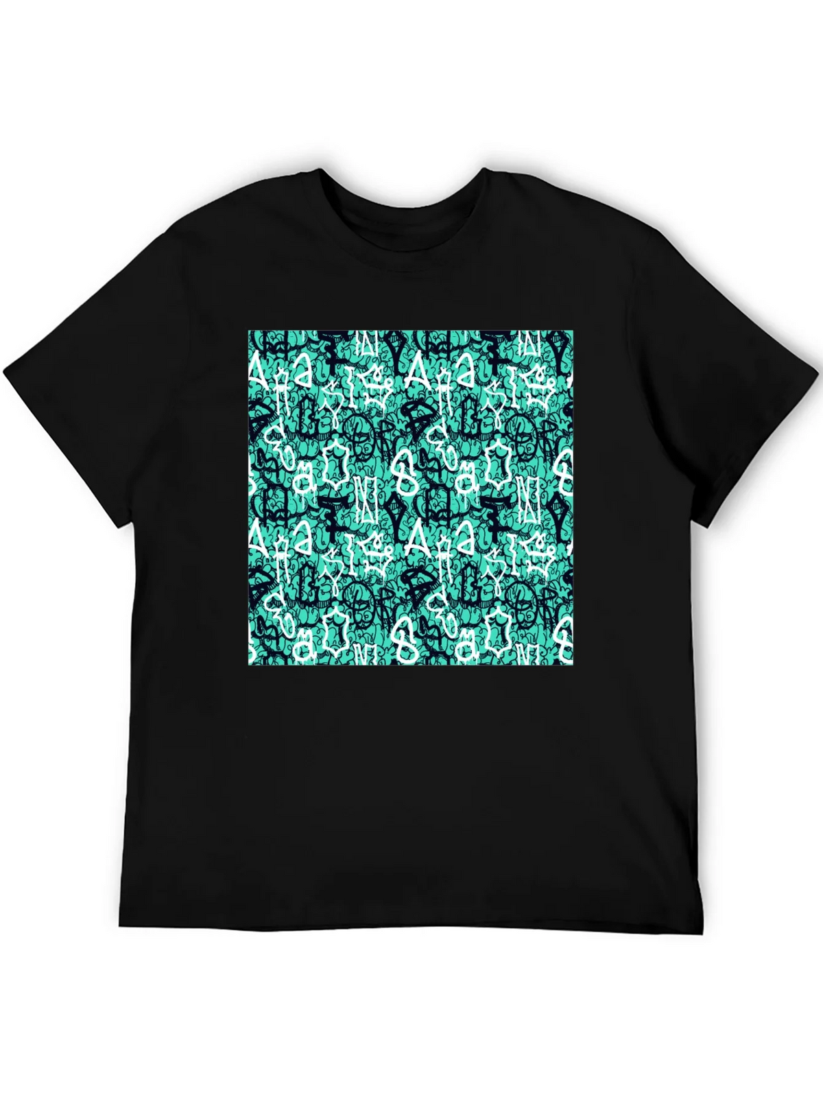 Abstract Print Black T-Shirt product image 5