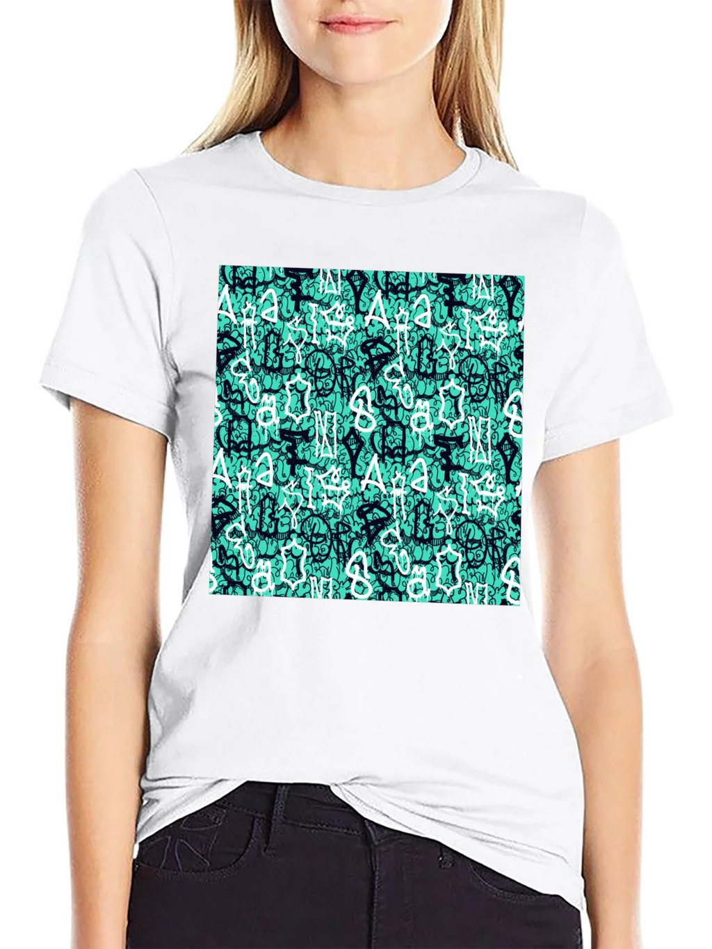 Abstract Print Black T-Shirt product image 8
