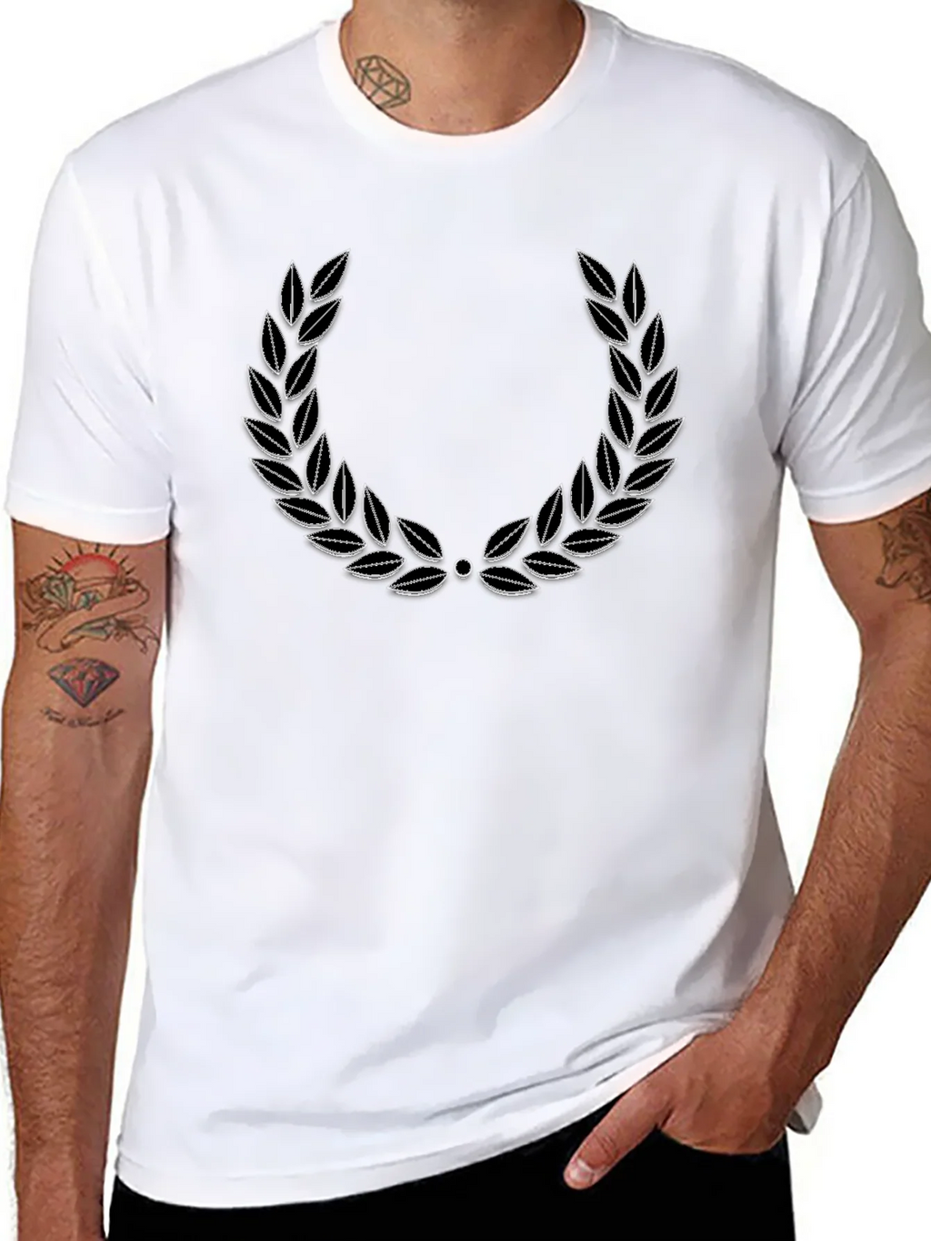 Classic Laurel Wreath Graphic Tee - Black product image 7