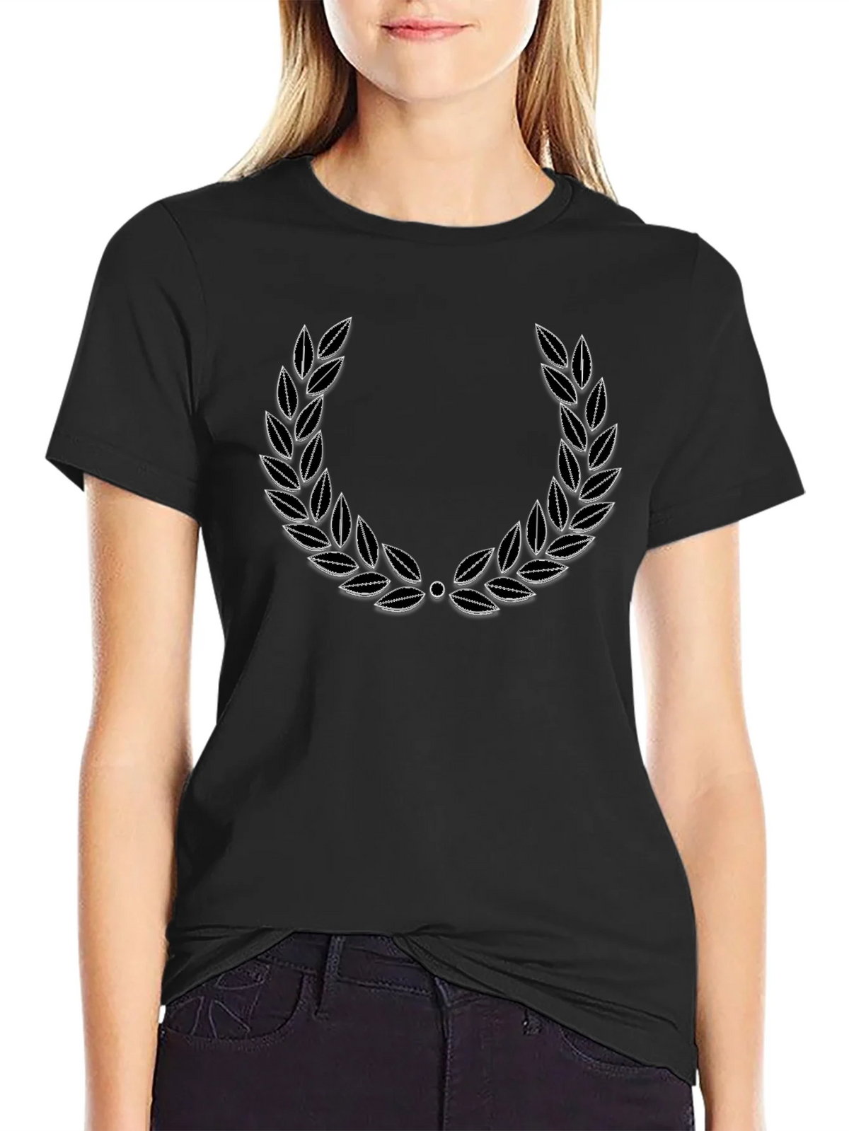 Classic Laurel Wreath Graphic Tee - Black product image 2
