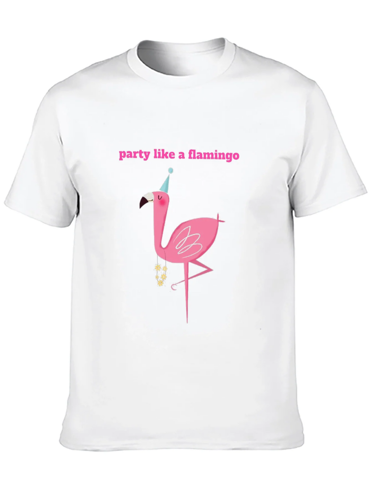 Party Flamingo Graphic Tee - Black Cotton T-Shirt product image 9