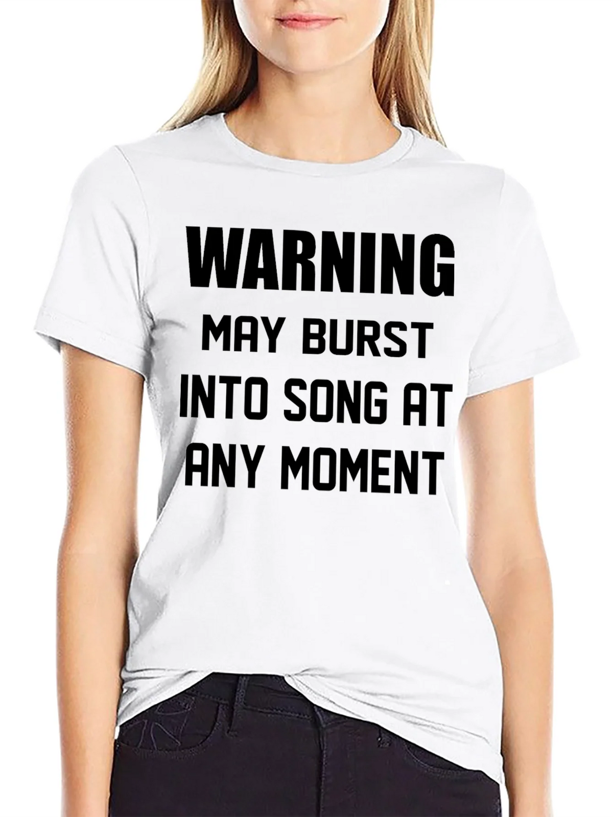 Warning May Burst Into Song Black T-Shirt product image 11