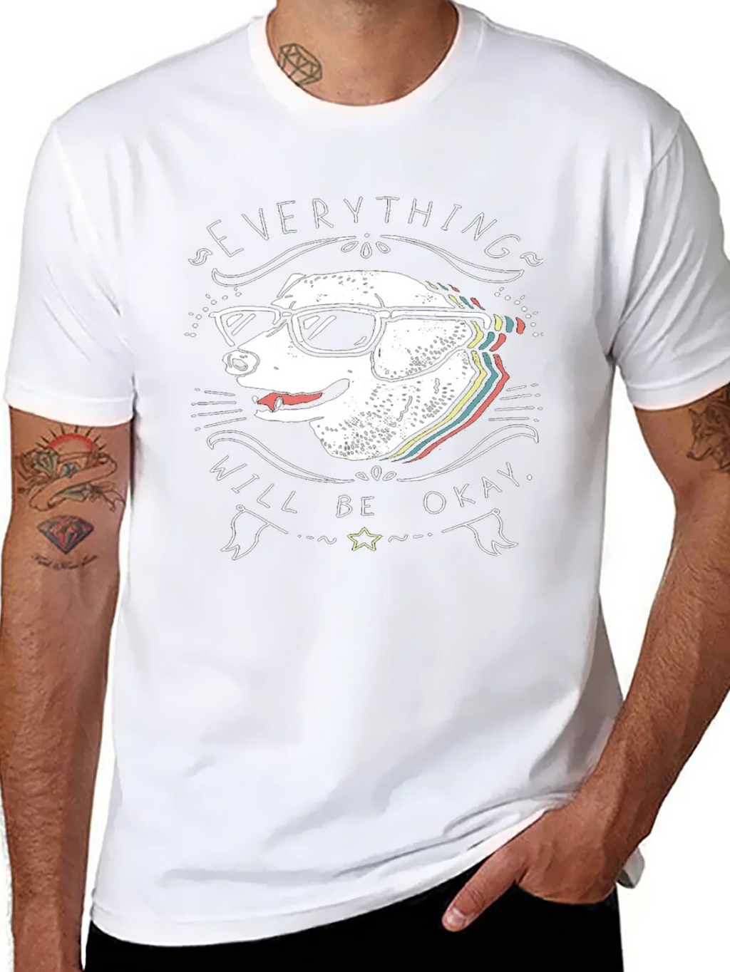 Dog with Glasses T-Shirt - Everything Will Be Okay product image 7