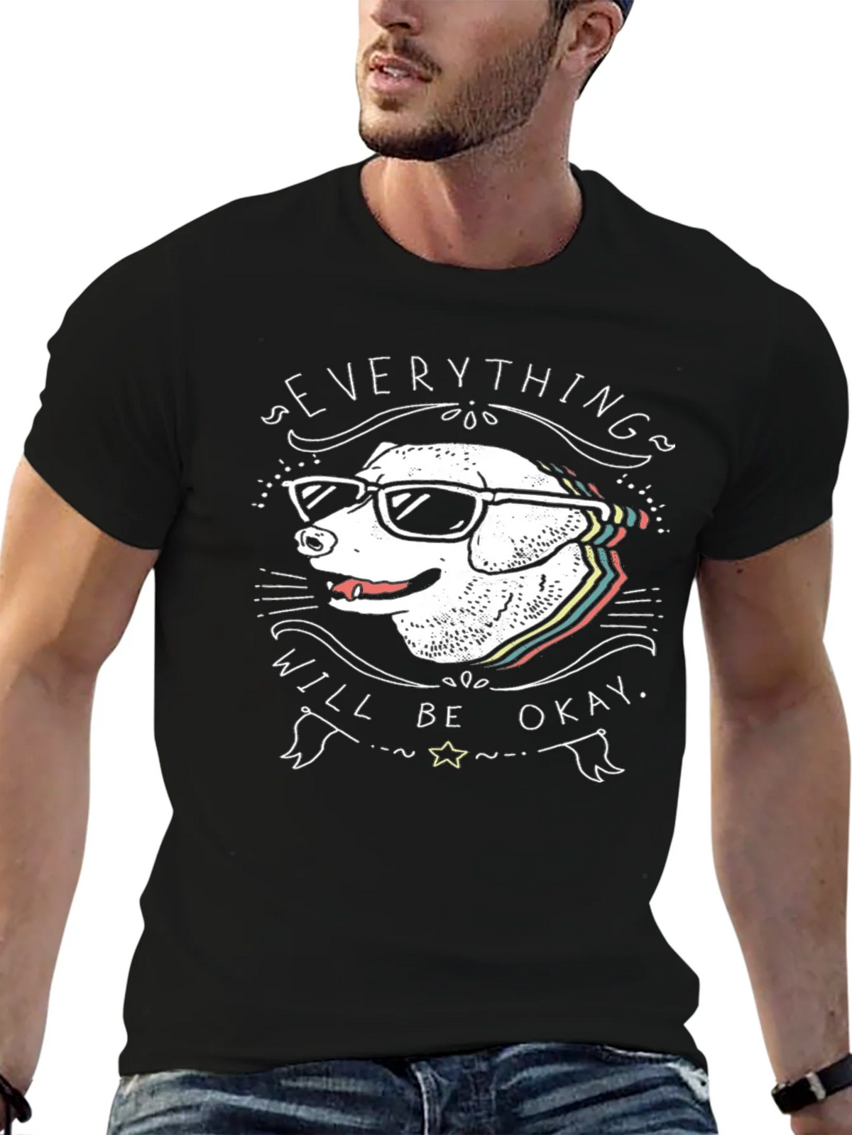 Dog with Glasses T-Shirt - Everything Will Be Okay product image 6