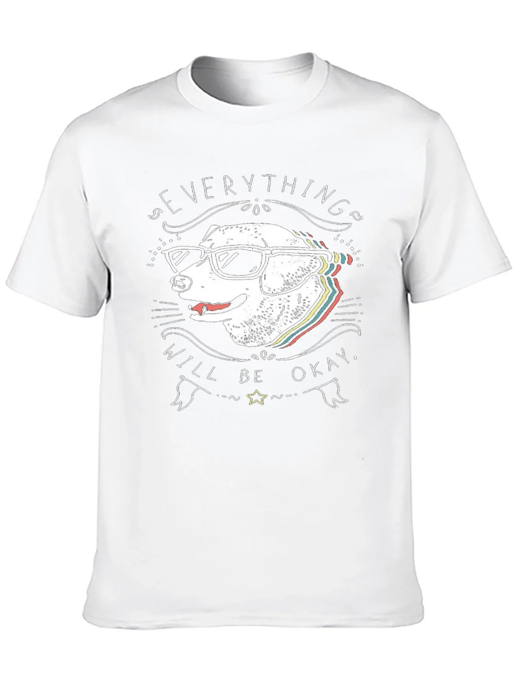 Dog with Glasses T-Shirt - Everything Will Be Okay product image 9