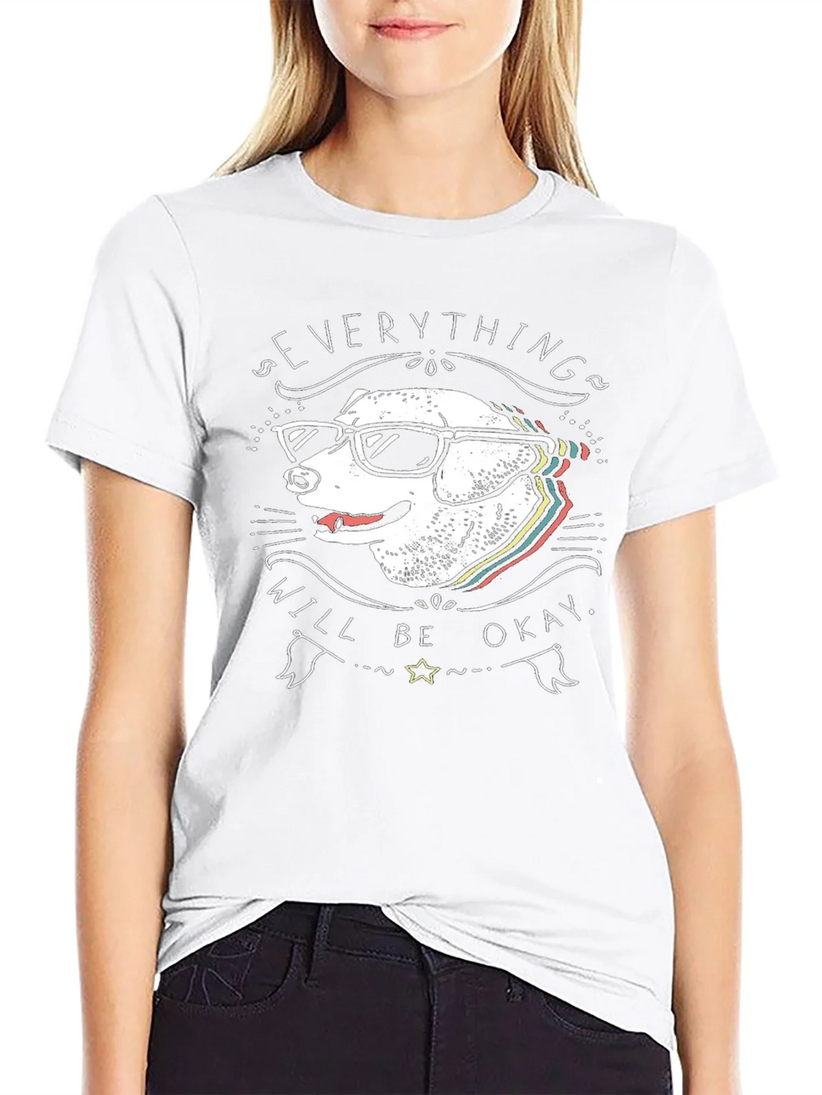 Dog with Glasses T-Shirt - Everything Will Be Okay product image 8