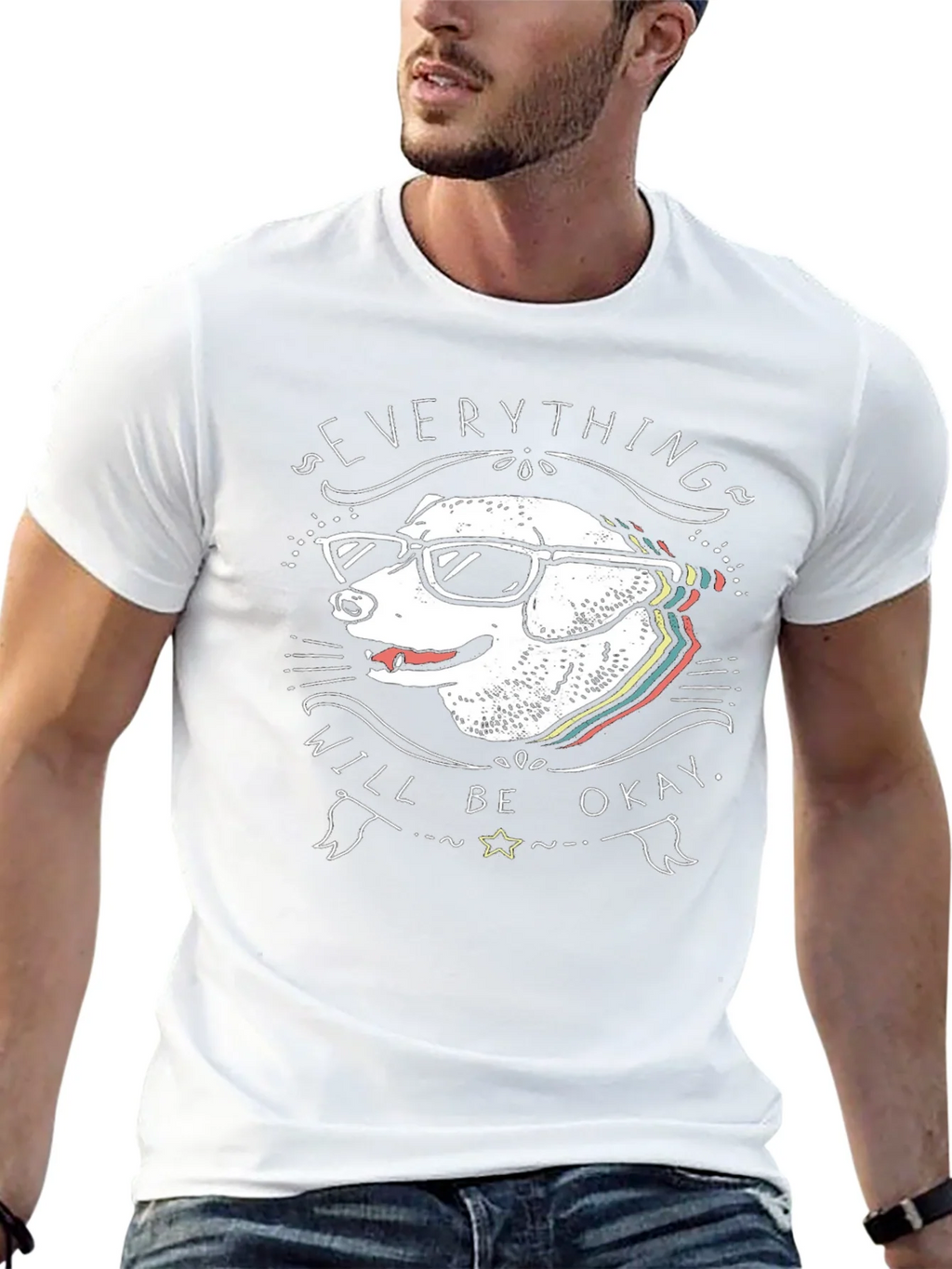 Dog with Glasses T-Shirt - Everything Will Be Okay product image 12