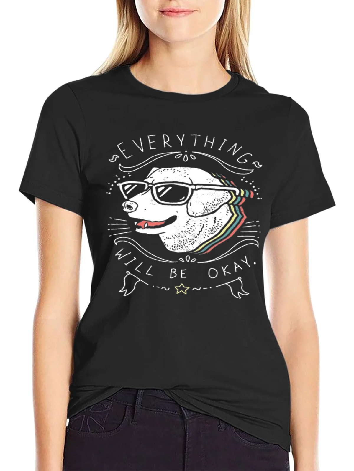 Dog with Glasses T-Shirt - Everything Will Be Okay product image 2