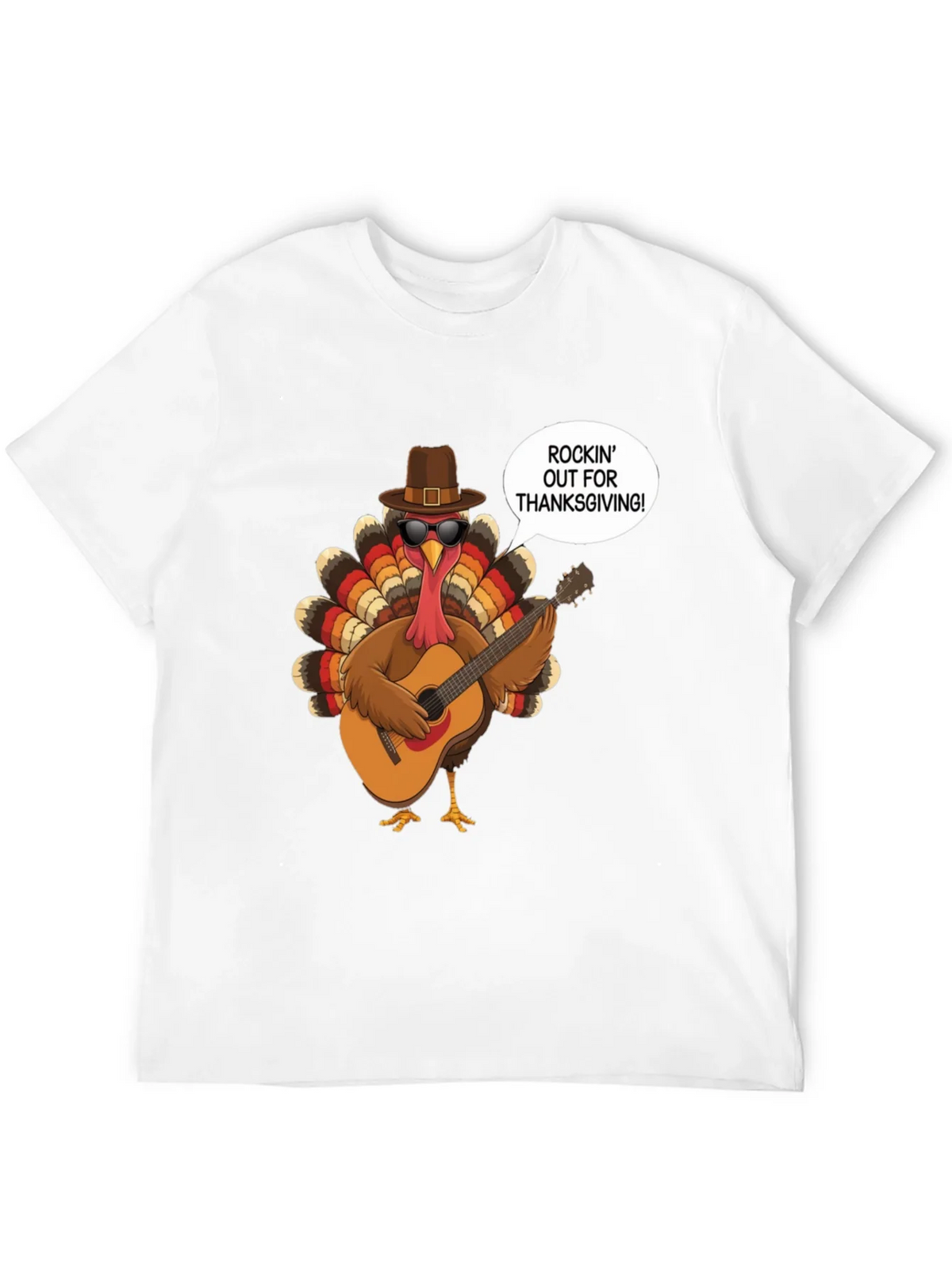 Rockin Turkey Thanksgiving Graphic Tee product image 3