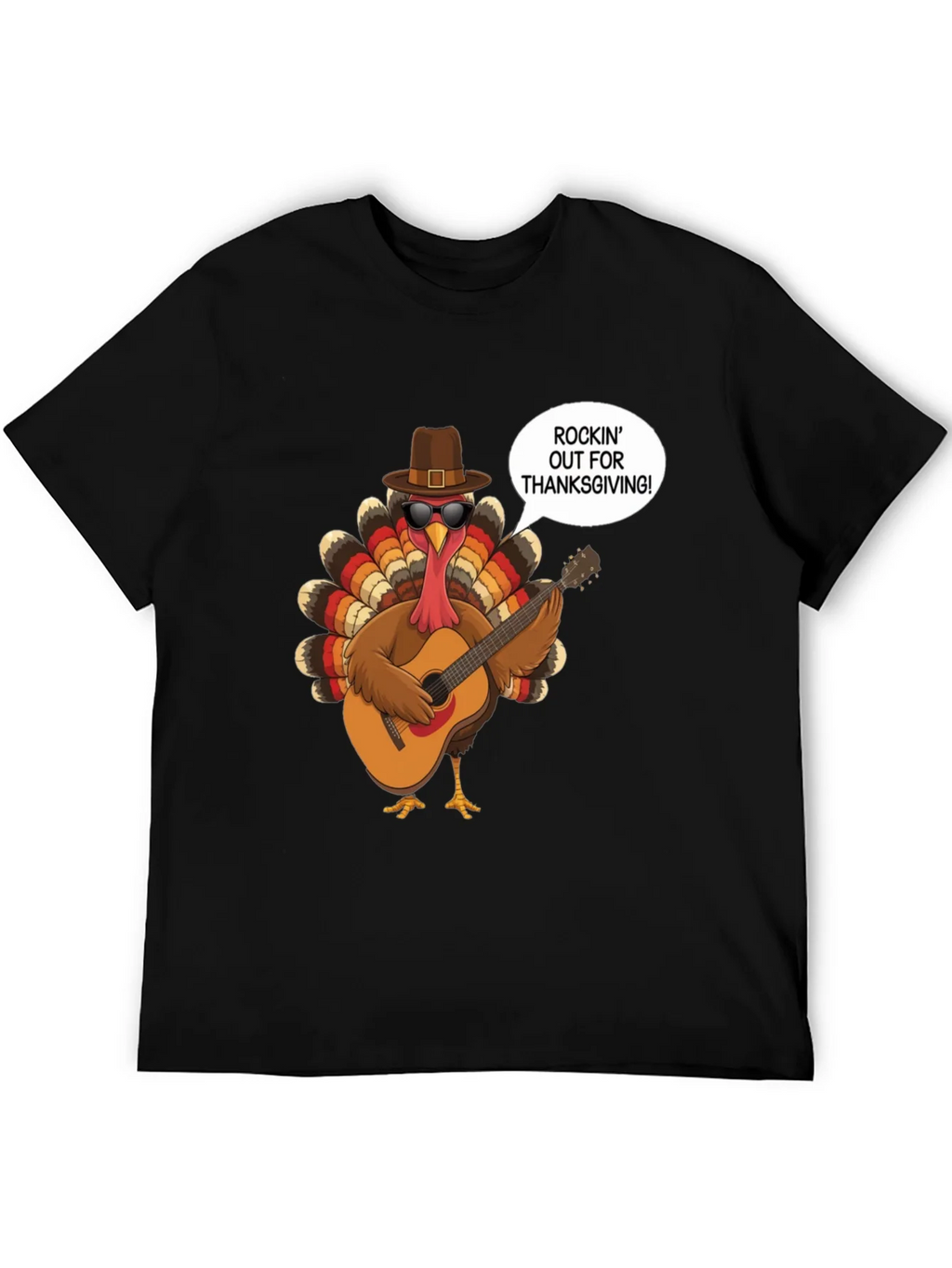 Rockin Turkey Thanksgiving Graphic Tee product image 8